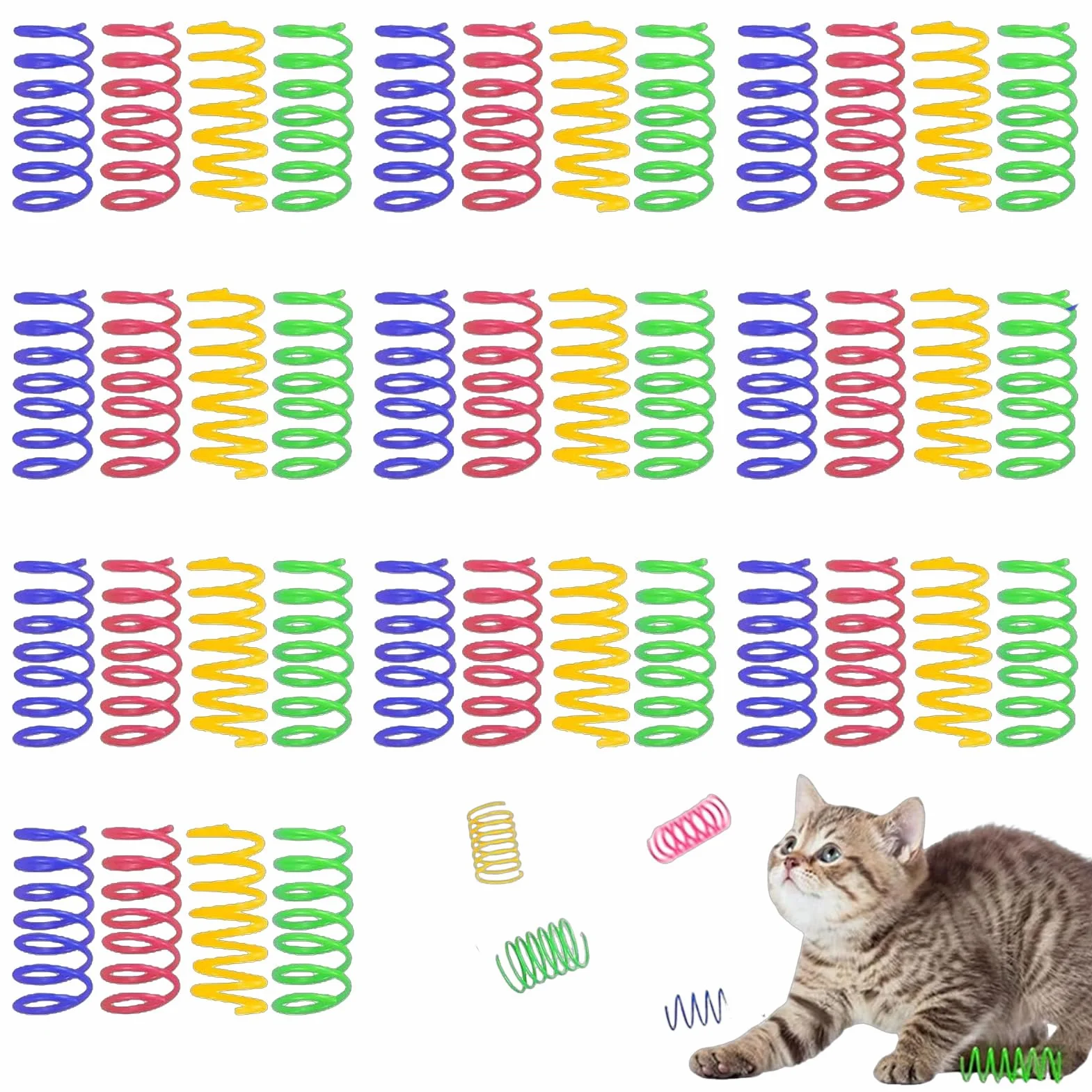 40 Pièces Ressorts en Spirale Chat Jouets Interactif Jouet à Spirale Pliable Plastique Cadeau Animaux Sautant