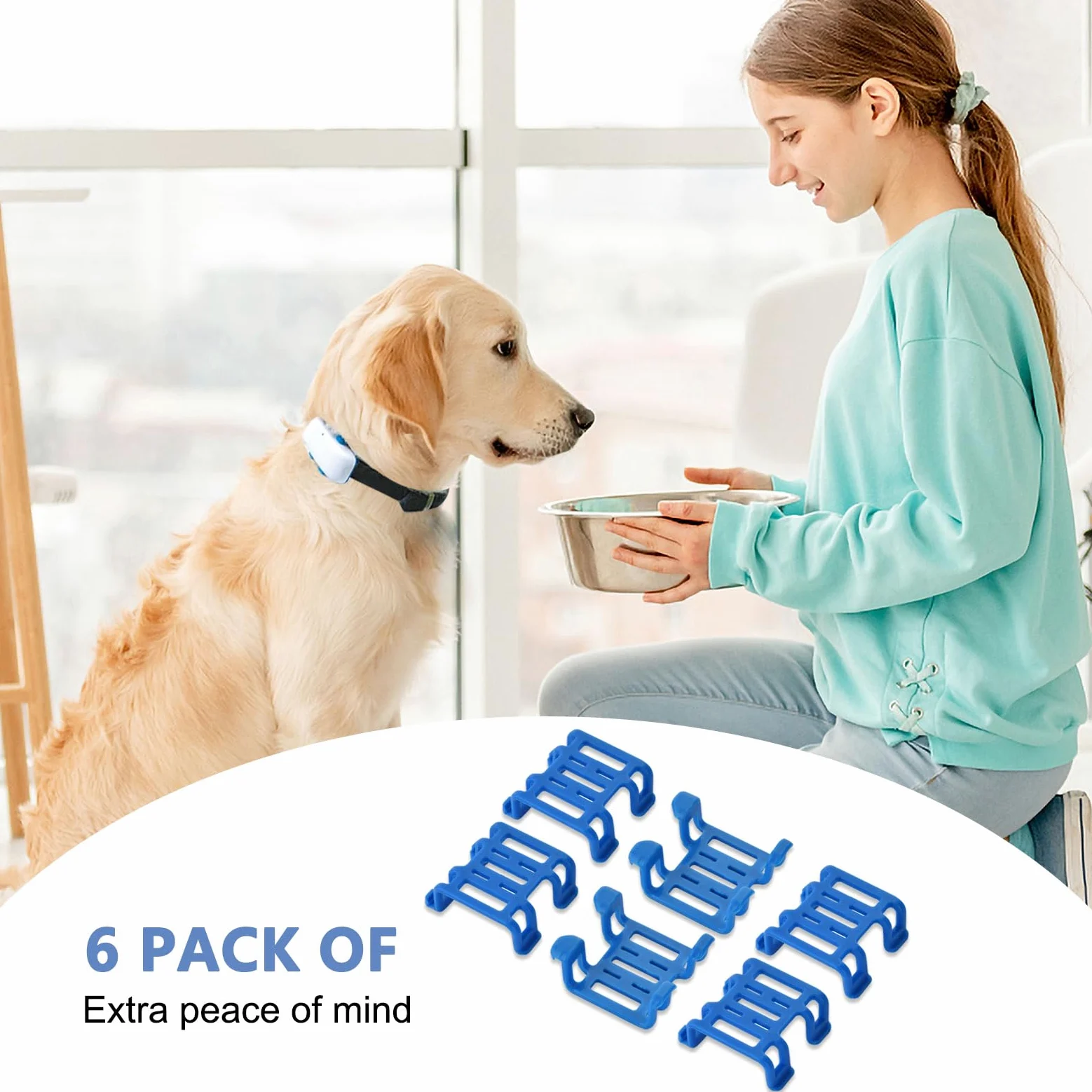 Lot de 6 clips en caoutchouc pour traceur GPS pour chiens compatibles avec le traceur de localisation des animaux de compagnie Tractive GPS