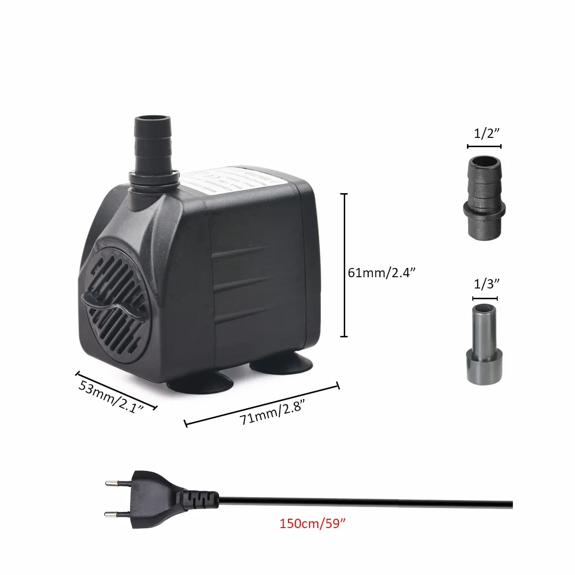pompe à eau submersible 1000 L/h 15 W ultra-silencieuse réglable aquarium étang fontaine