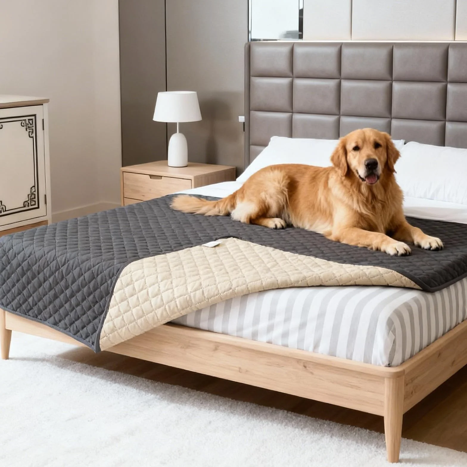 Couverture Imperméable pour Chien 210x130cm Antidérapante Lavable en Machine Résistante aux Poils