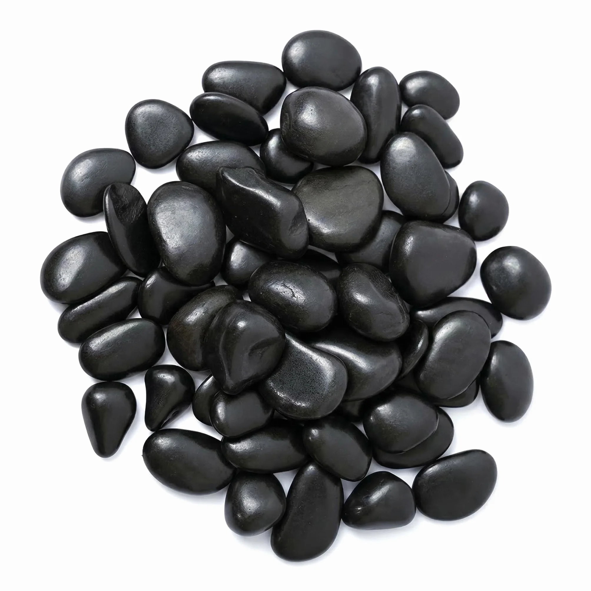 Galets Naturels Noir Poli 1 kg 3-5 cm Décoratifs pour Aquarium Jardin Plantes Bambou