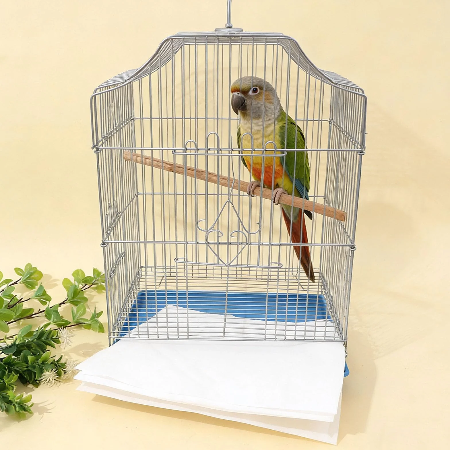 Papier Absorbant pour Oiseaux, Lot de 100 Feuilles Jetables Prédécoupées, Non Tissé, 30 x 40cm
