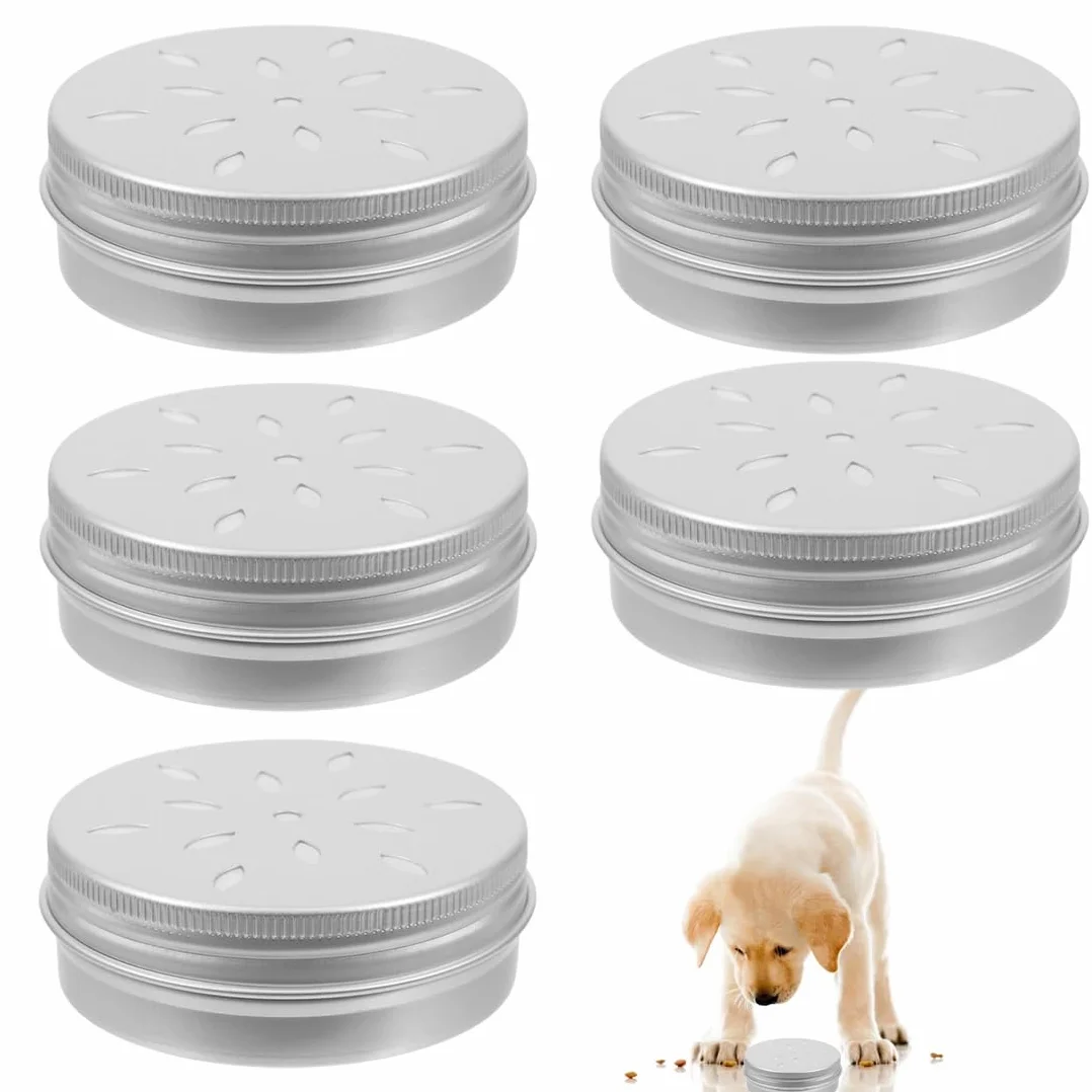 Kit De Formation De Parfum pour Chien,5 pièces,Training scent nose odor container round tin metal containers holder sniffing accessory tool work for,12 en Aluminium,Agility Training Equipment
