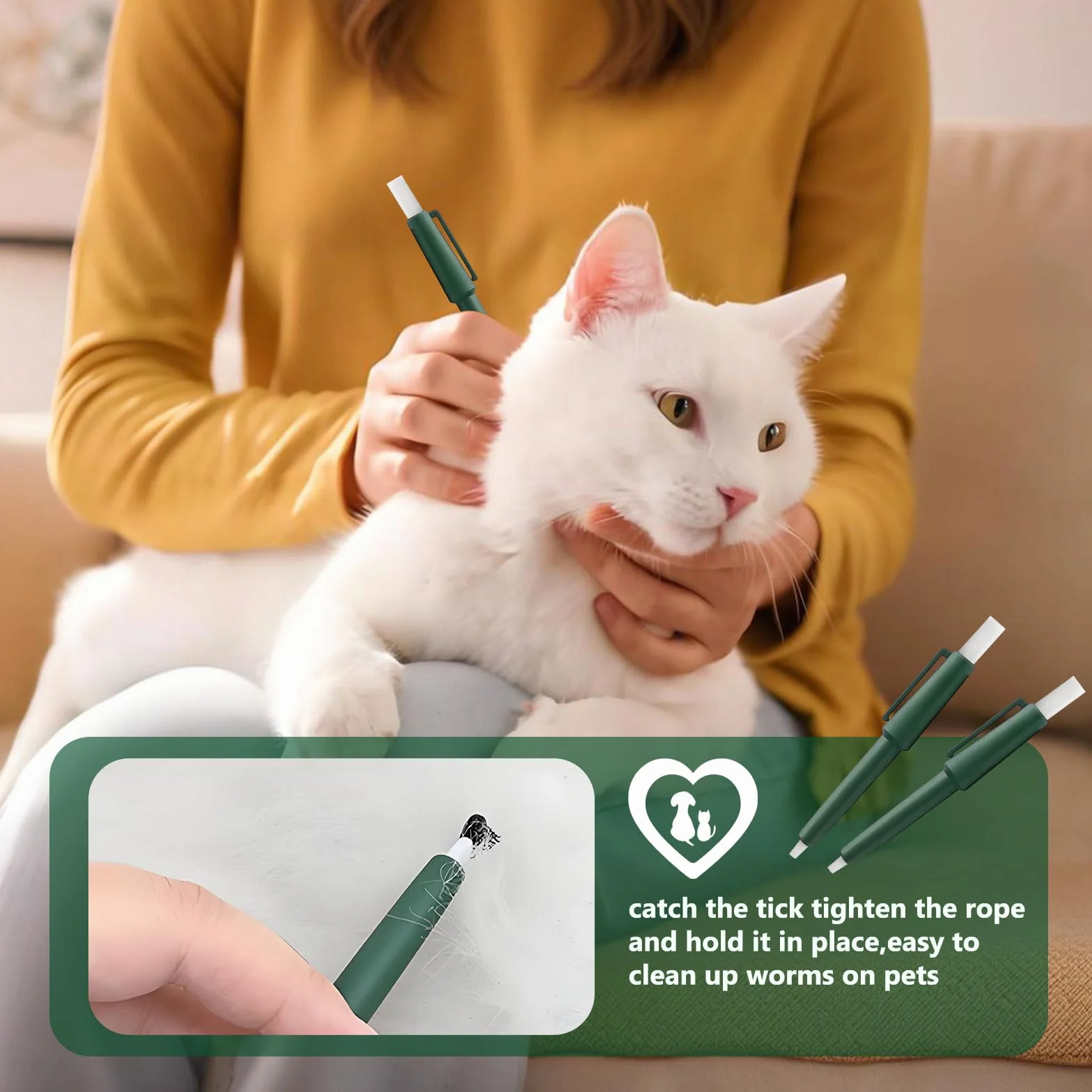 Stylo Anti-Tiques pour Animaux De Compagnie, Outil de Retrait de tiques Portable pour Chats, Chiens et Humains