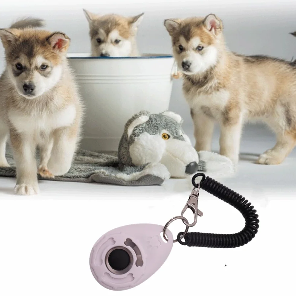 1 Pièce Clickers pour Chien, Clicker Chien Dressage,Clicker Training, Clicker de Chien avec Grand Bouton pour Pet Training Professional, pour Chiens, Chats, Oiseaux, Chevaux (Blanc)