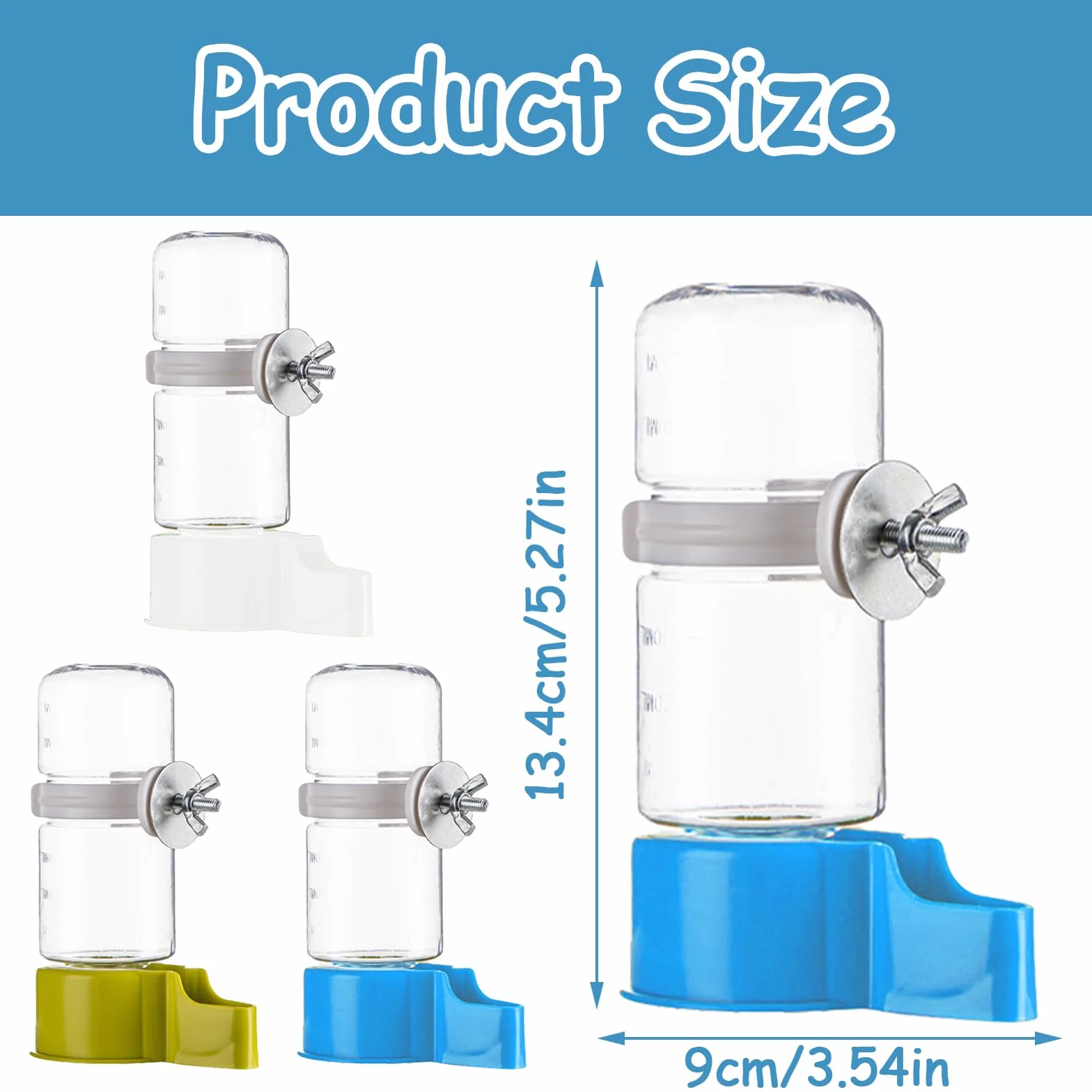 Lot de 3 abreuvoirs pour oiseaux - Distributeur d'eau automatique pour cage - 140 ml