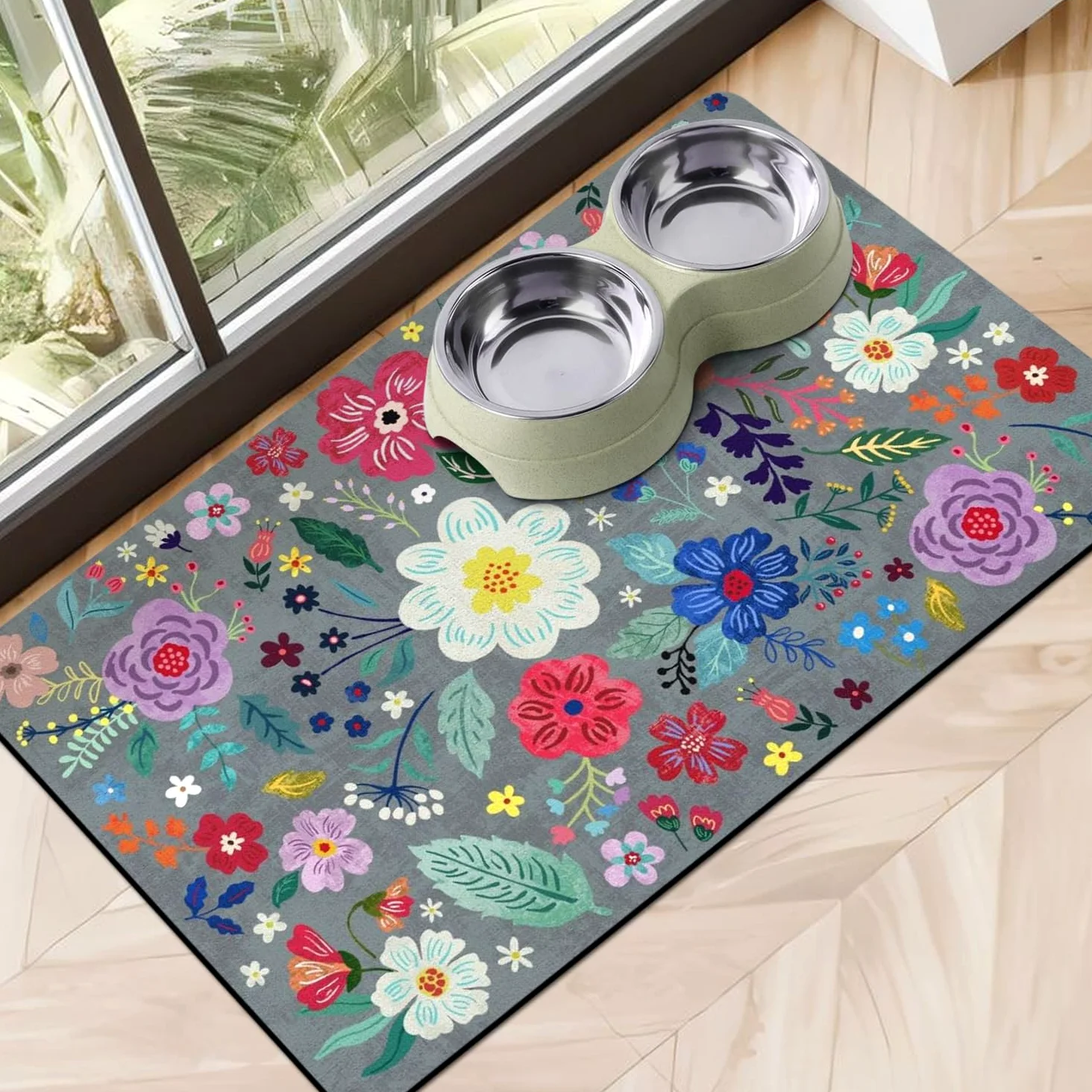 Tapis de nourriture pour chien pour sols, tapis absorbant pour gamelle pour chien pour distributeur de nourriture et d'eau, tapis de nourriture à séchage rapide pour chat