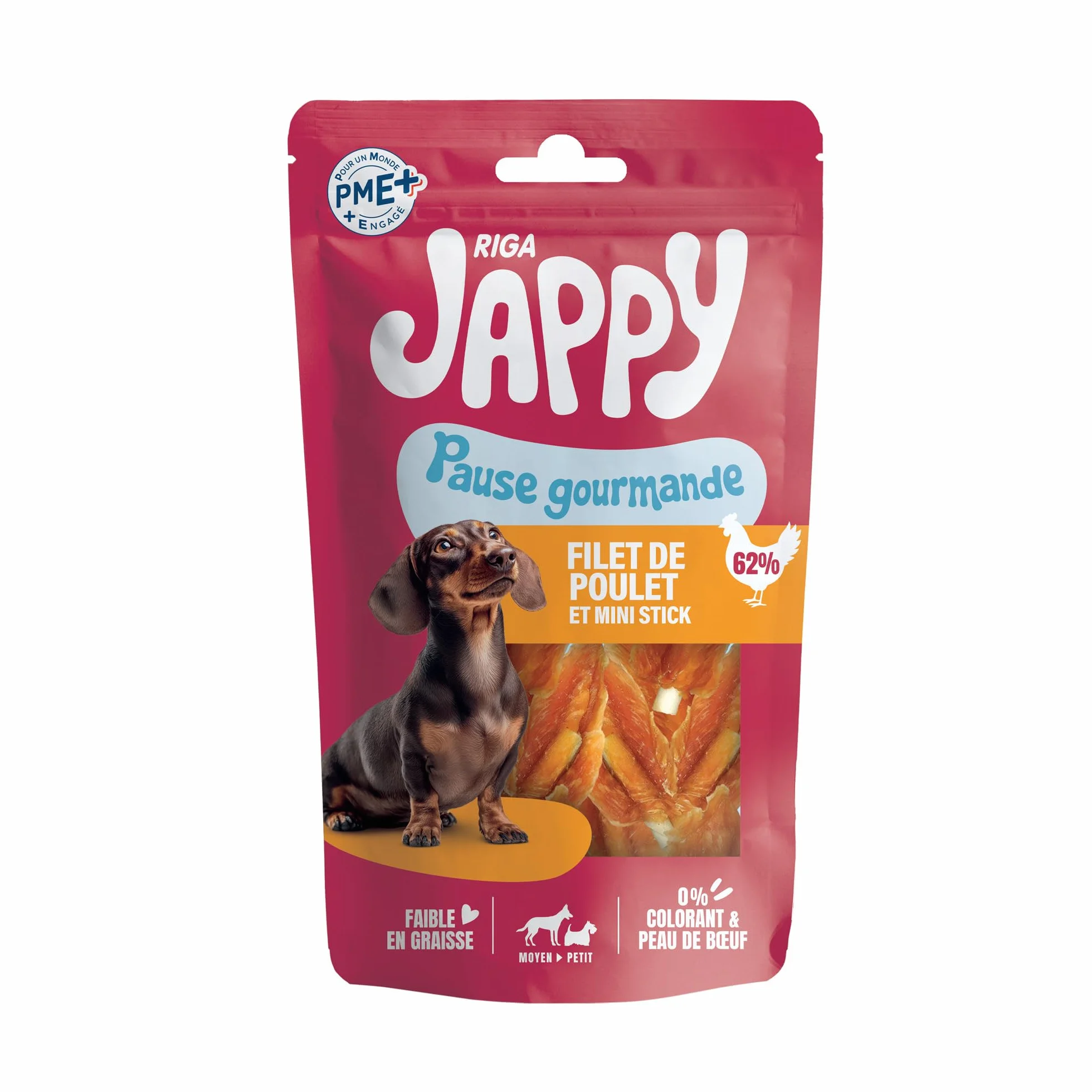 Jappy Filet de Poulet + Mini Stick Friandise Chien Riche En Poulet Protéines Collagène 65 g
