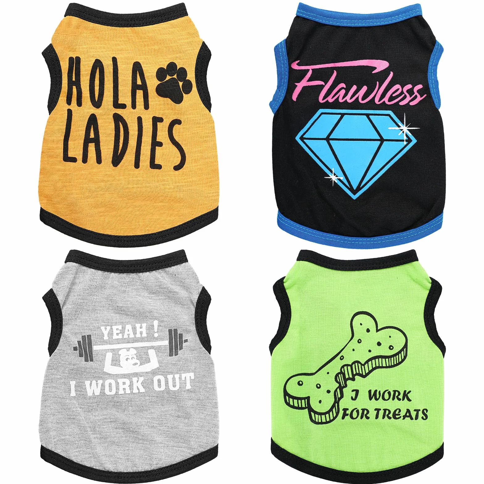 Lot de 4 vêtements pour chihuahua, t-shirts mignons pour petit chien, taille XXS