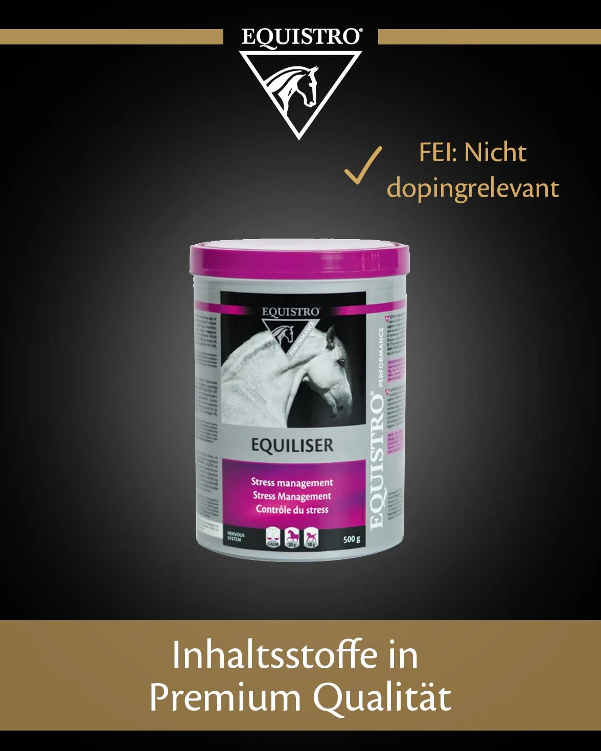 EQUISTRO® Equiliser - Complément Alimentaire pour Chevaux avec magnésium hautement concentré - Peut réduire Les comportements indésirables - en Cas de Signes d'hyperirritation - Qualité supérieure -