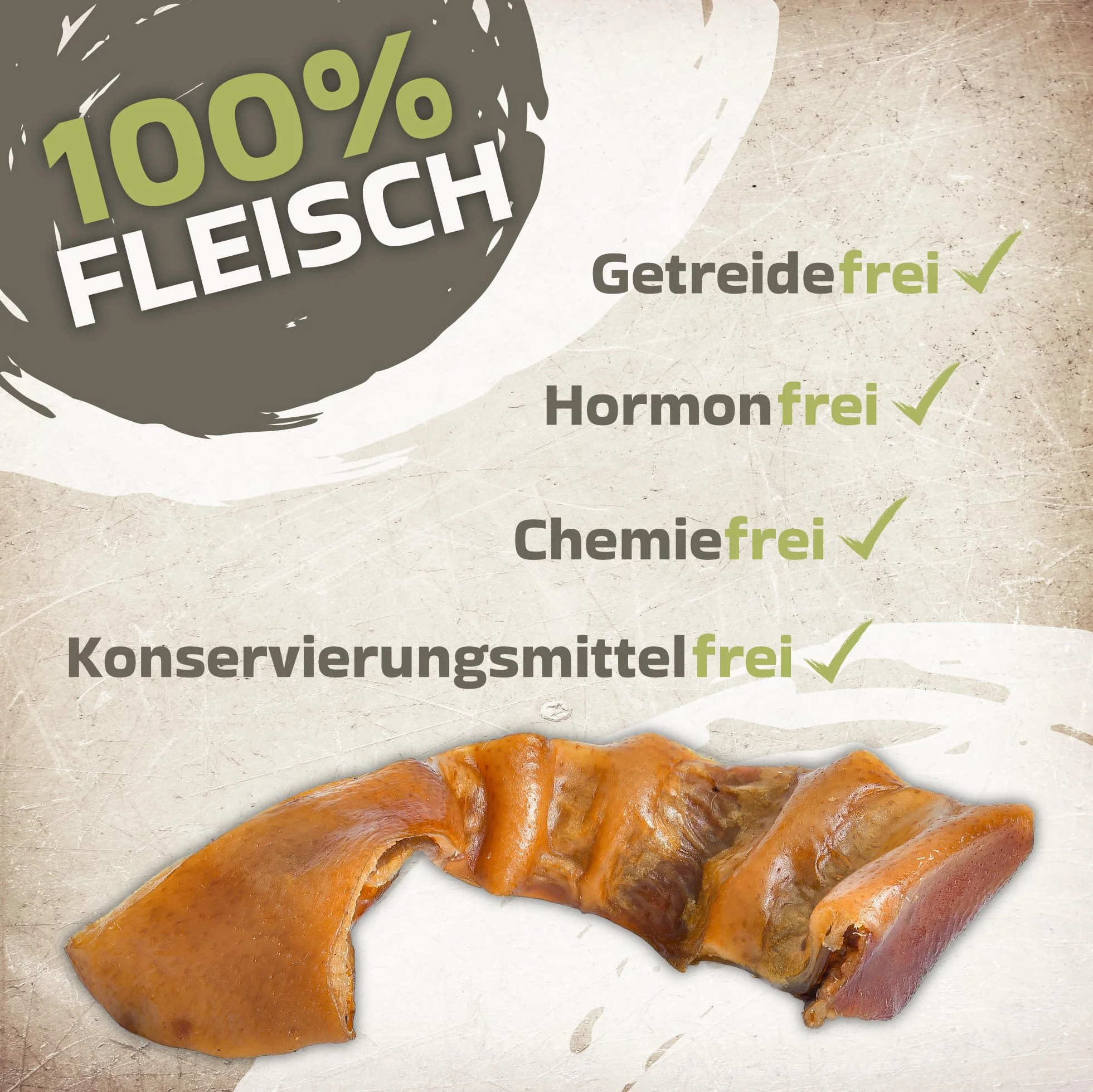 Oreilles de porc naturelles en bandes 1 kg | Idéal pour les petits chiens | Bandes d'oreilles de porc saines comme article à mâcher pour votre chien