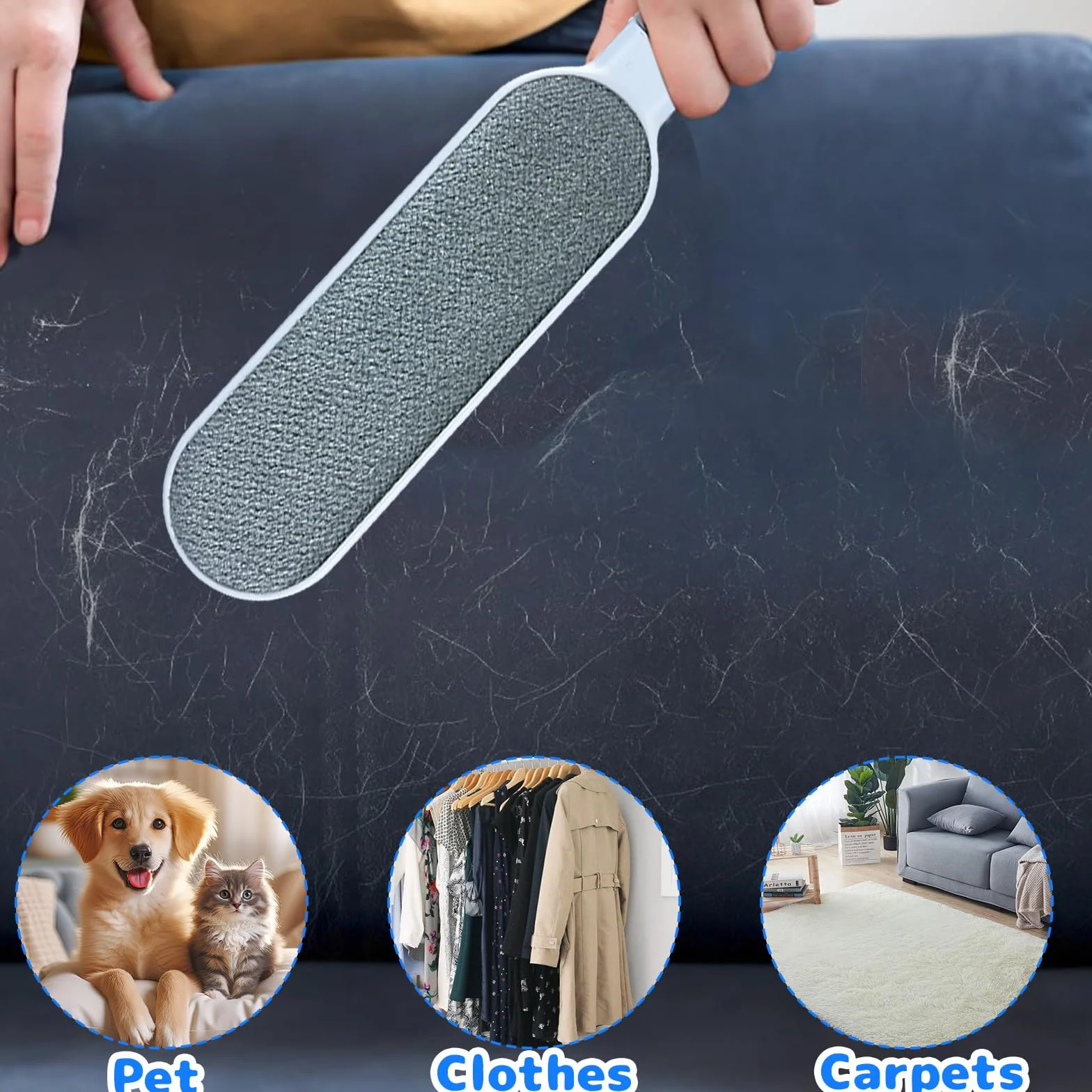 Brosse Anti Poils Animaux Vêtement 2 Pièces pour Enlever Les Poils