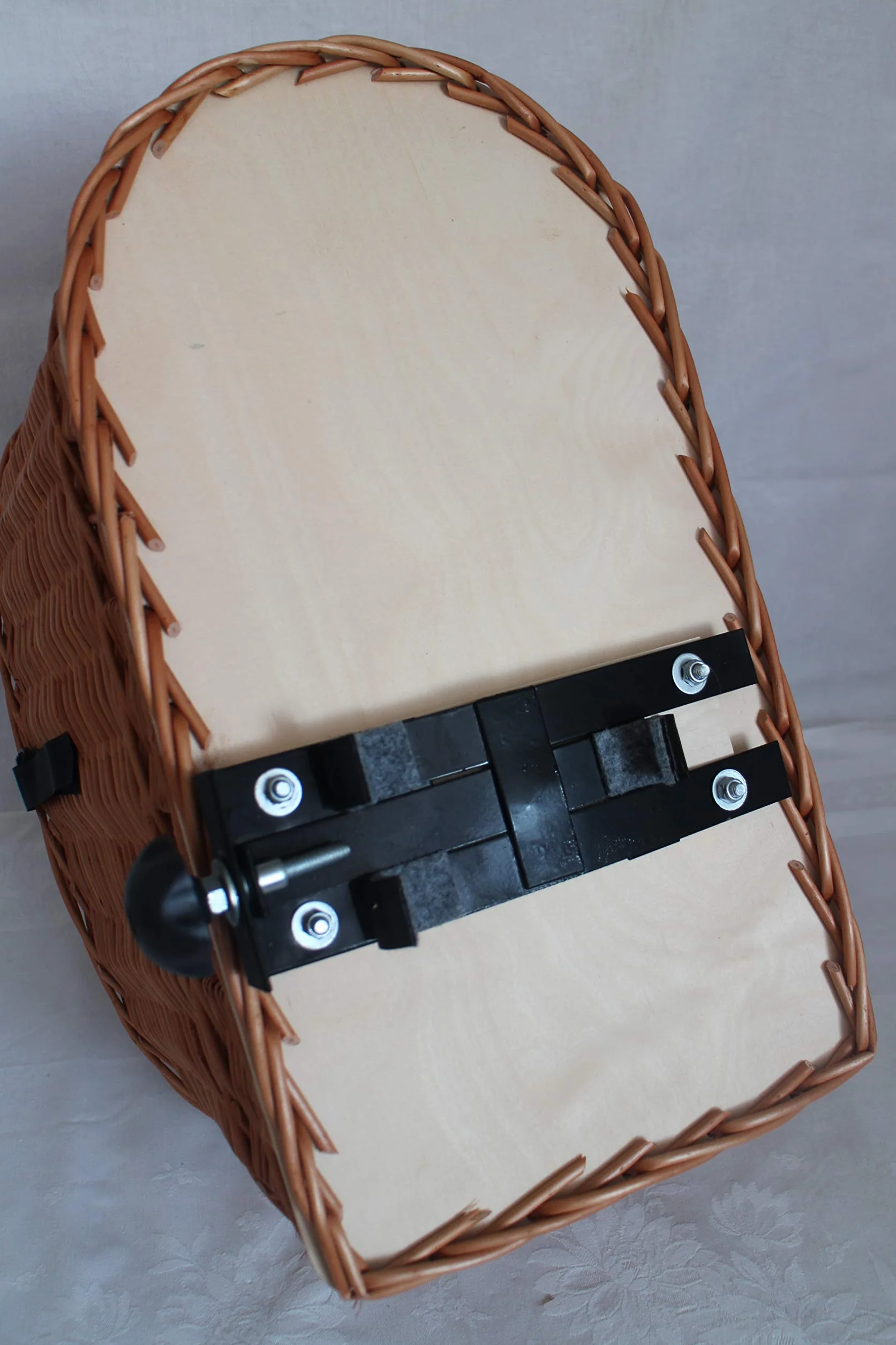 Marcus Panier de vélo pour chien XXL en osier avec grille métal coussin
