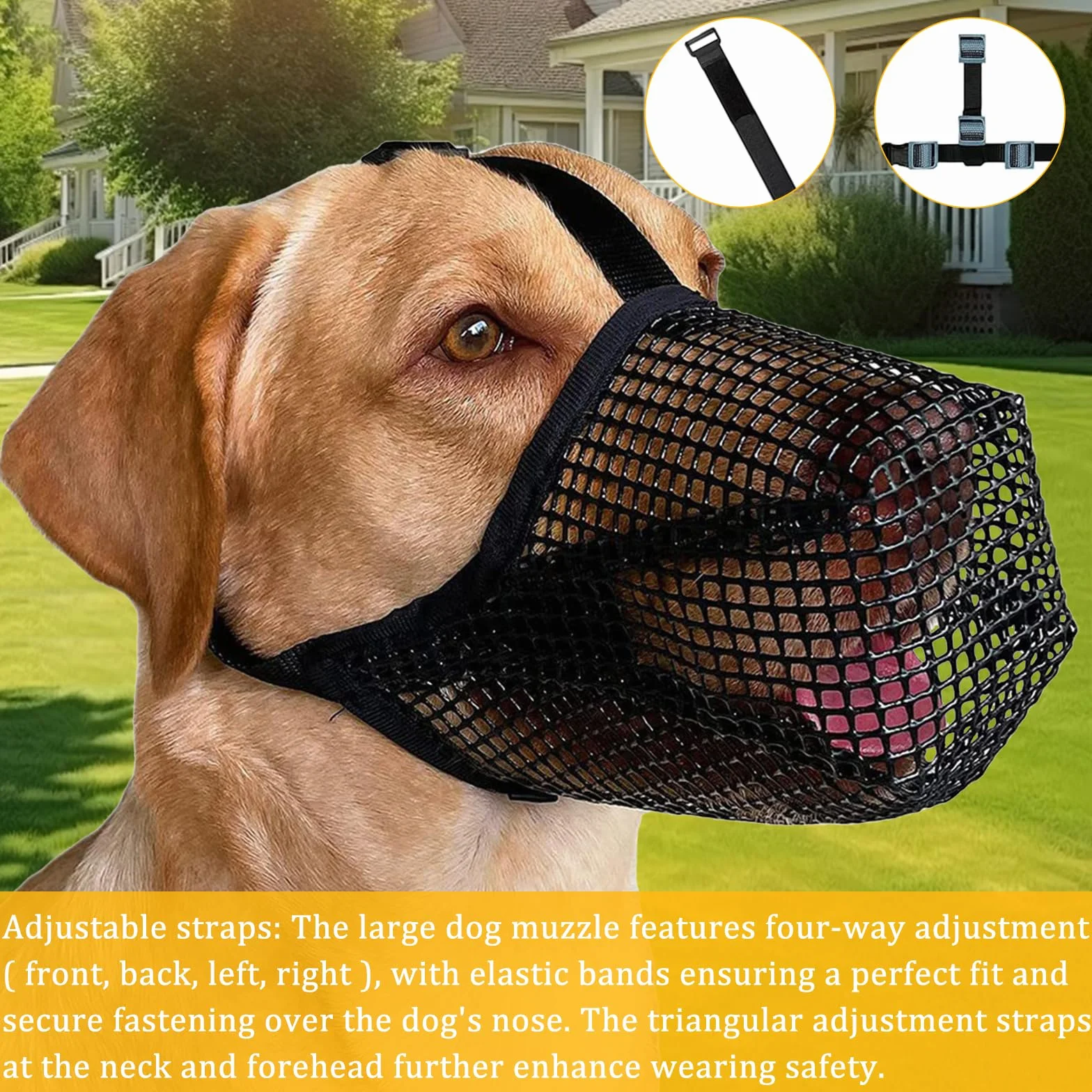 Museliere Anti Intoxication Chien (M) Muselière Chien Réglables Masque Respirant pour Animaux Prévenir L'ingestion Accidentelle pour Attraper Les Morsures Les Lécher La Mastication