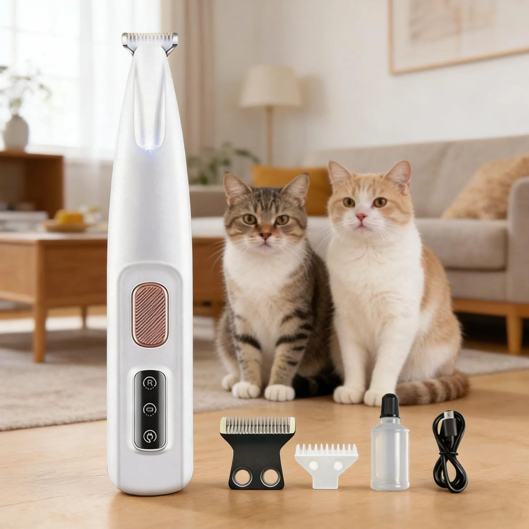 Tondeuse Pour Chat Électrique Ultra-Silencieuse Rechargeable Lames Sûres Hypoallergéniques
