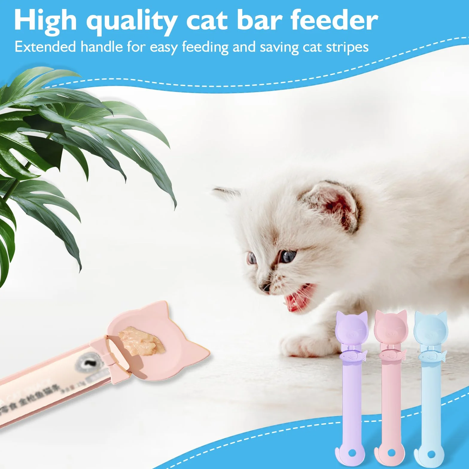 Distributeur de friandises pour chat Happy Spoon cuillère multifonction pour purée et collations liquides