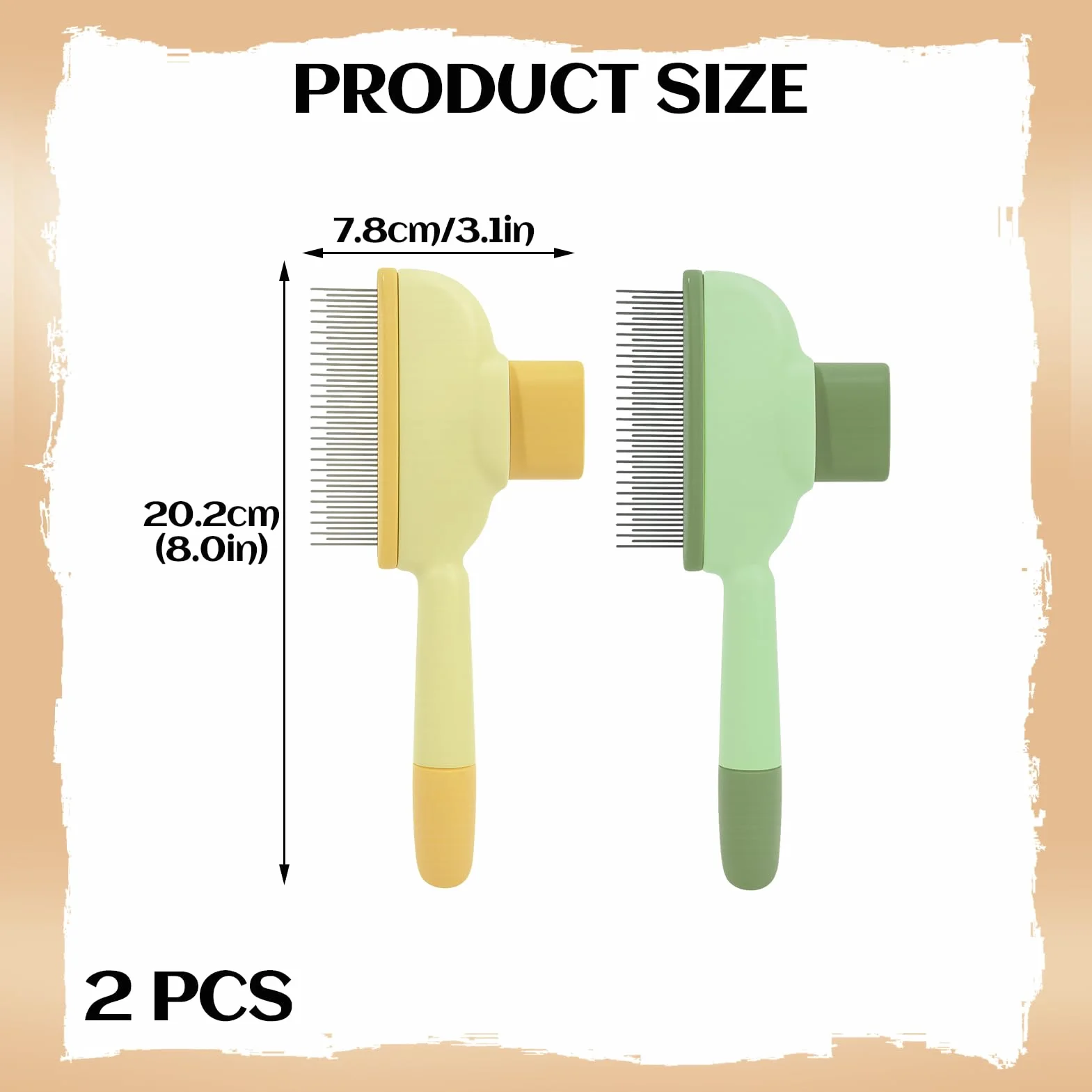 Brosse auto-nettoyante pour chat et chien, lot de 2, BONSELEM