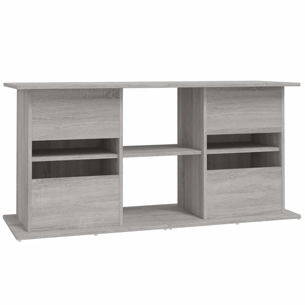 vidaXL Meuble de Base pour Aquarium avec Rangement, Armoire avec Compartiments et Étagères, Sonoma Gris Bois d'Ingénierie