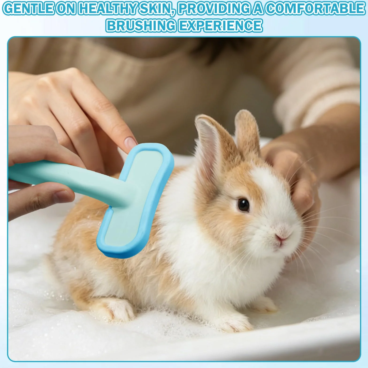 Brosse douce pour lapin en silicone souple, peigne de massage pour petits animaux, kit de toilettage