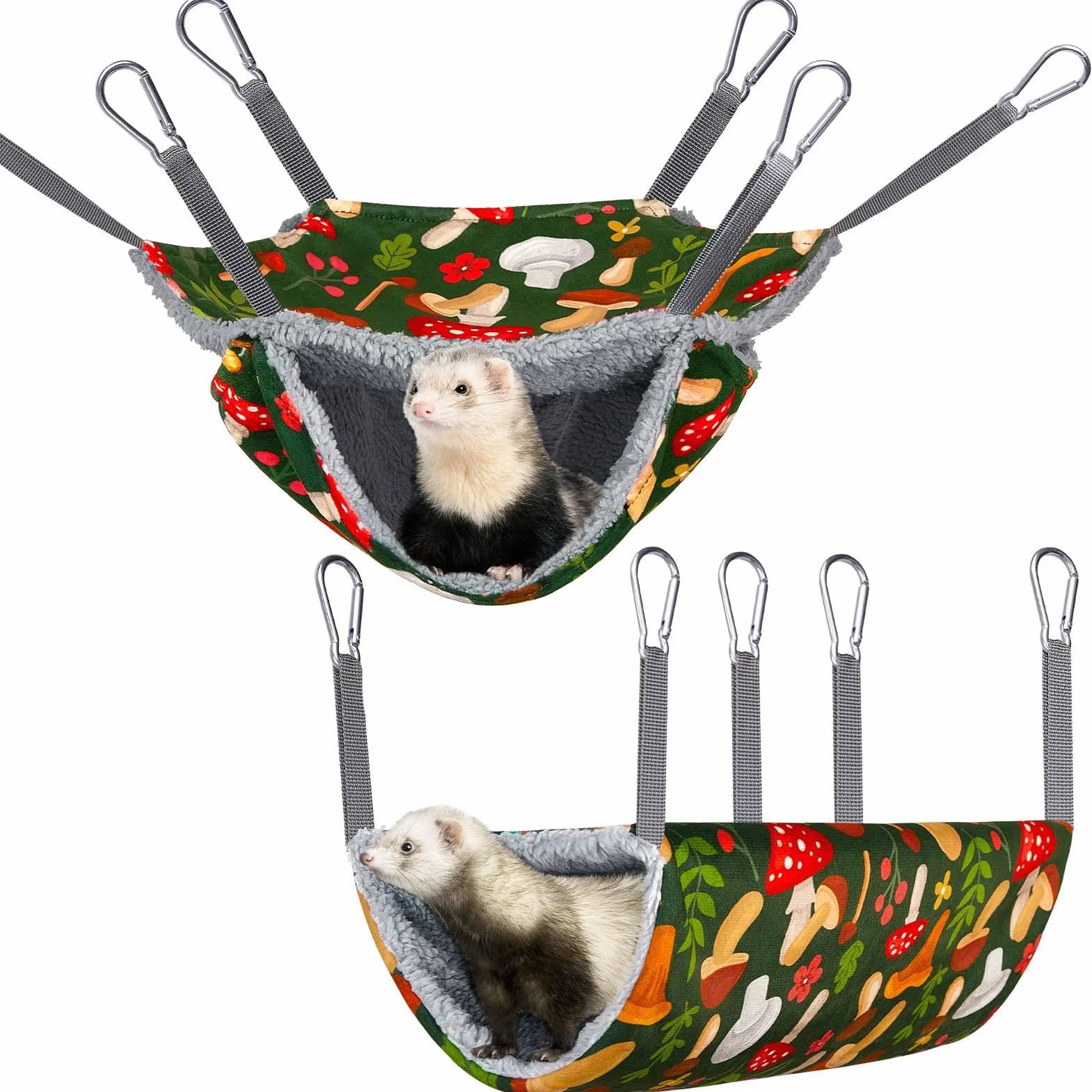 Lot de 2 hamsters lavables pour furet, rat, cochon d'Inde, cachette avec jouets tunnel doux, accessoires pour petits animaux pour furets, rats, hamsters, hérissons et planeurs en sucre