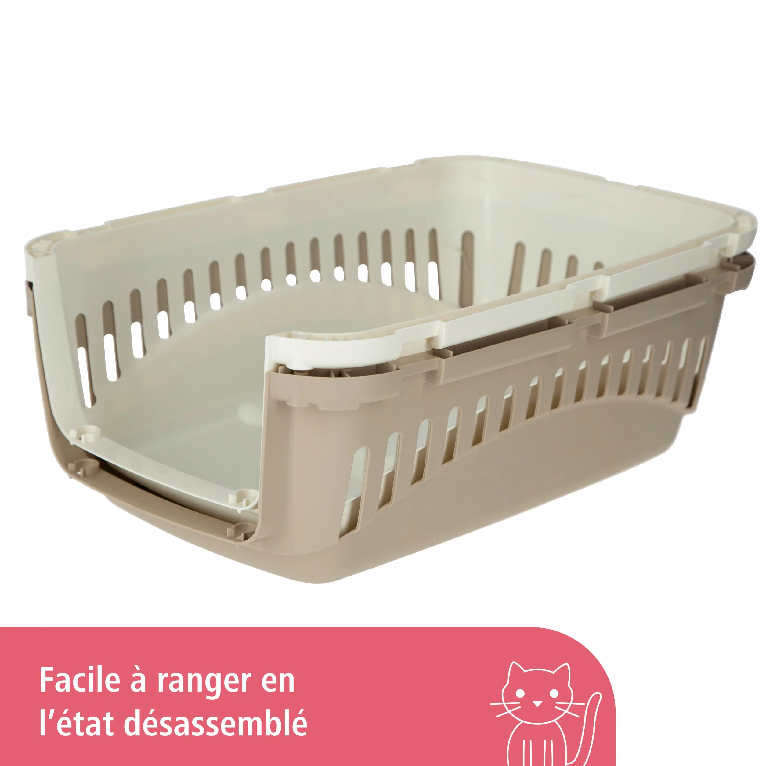 Kerbl Cage de Transport pour Chien et Chat 45 x 30 x 30 cm Plastique crème/Taupe