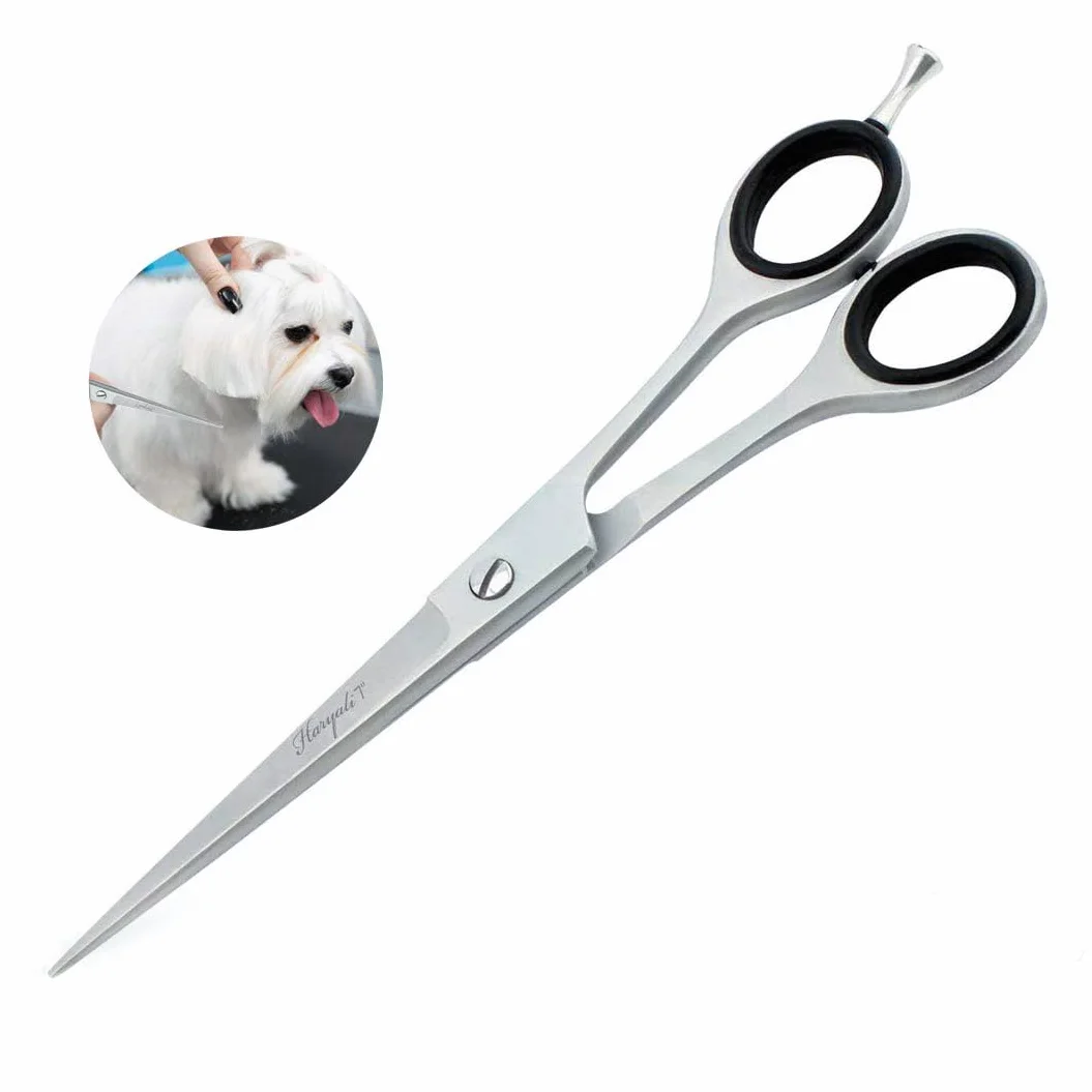 Haryali London Ciseaux de toilettage droits en acier inoxydable pour chien et chat 17,8 cm