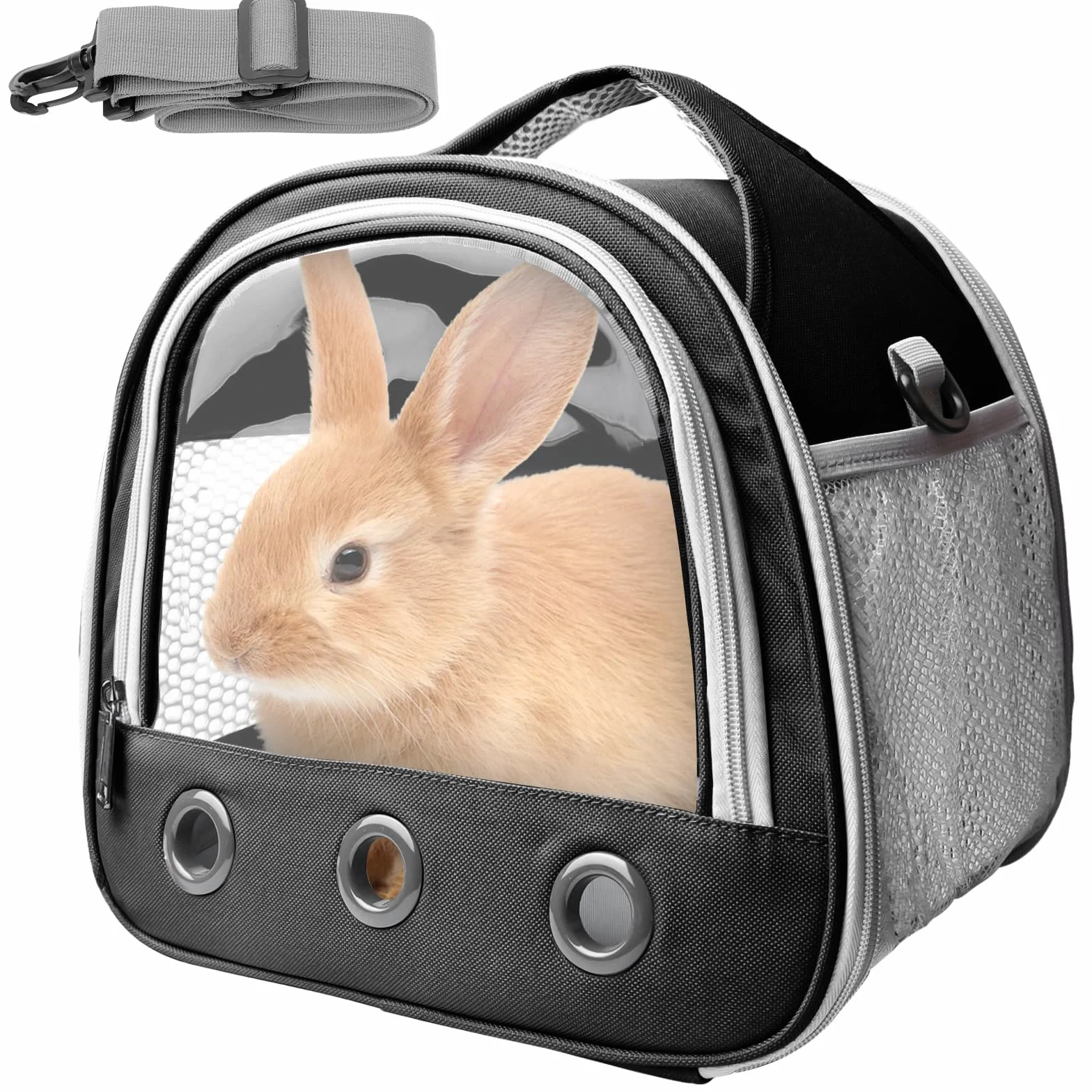Boîte de transport pliable pour chat chien lapin hamster 30 x 21 x 27 cm Noir
