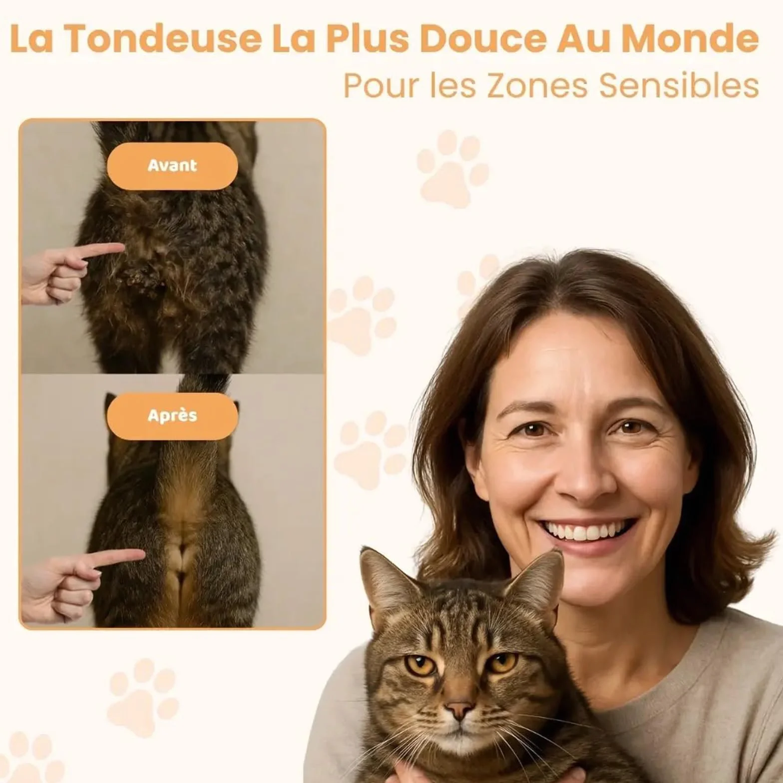Patounet Tondeuse de Precision Pour Chat 35 db À Faible Bruit Lames Douces Sûres Hypoallergéniques Rechargeable USB Compact