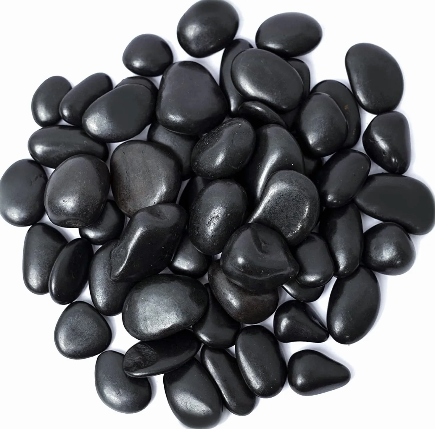 Galets Naturels Noirs 1kg Pierres de Rivière Polies Décoratives pour Aquarium Plantes Bambou Vase Jardin