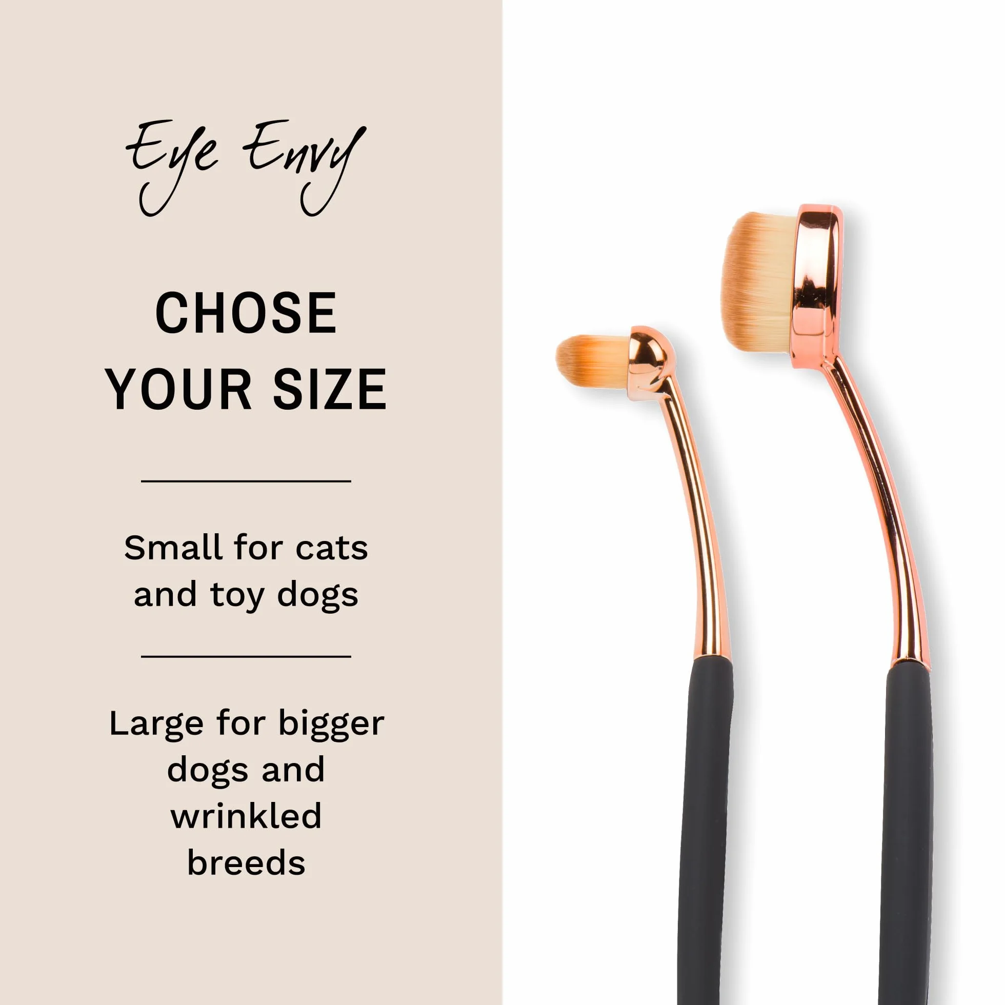 Eye Envy Brosse applicatrice ProPowder pour chiens et chats - Poudre Tear Stain - Cheveux fibres superfines lavables