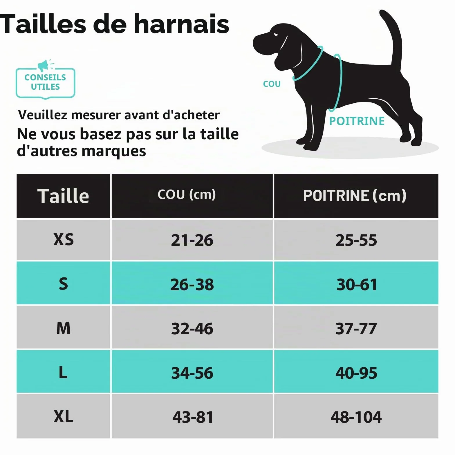 Poypet Harnais pour Chien Réfléchissant Gilet Réglable Doux Poignée Easy Control Bleu Sarcelle Taille S