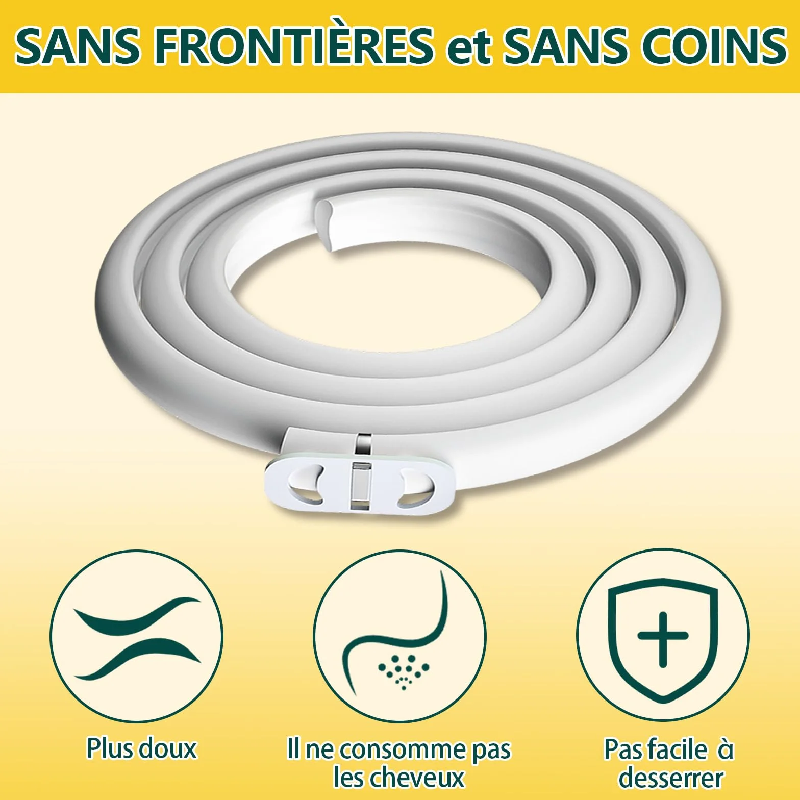 Collier Anti Puces pour Chien 65cm, 12 Mois Protection Efficace, Réglable Étanche, 2 Pack