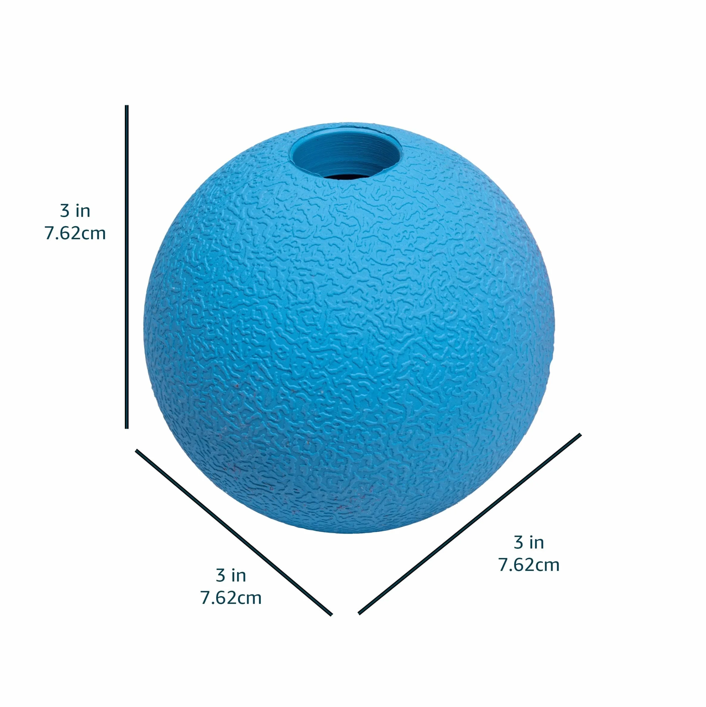 Amazon Basics Balles à Lancer en Caoutchouc pour Chien, 7.62 cm, Lot de 2, Bleu, Orange
