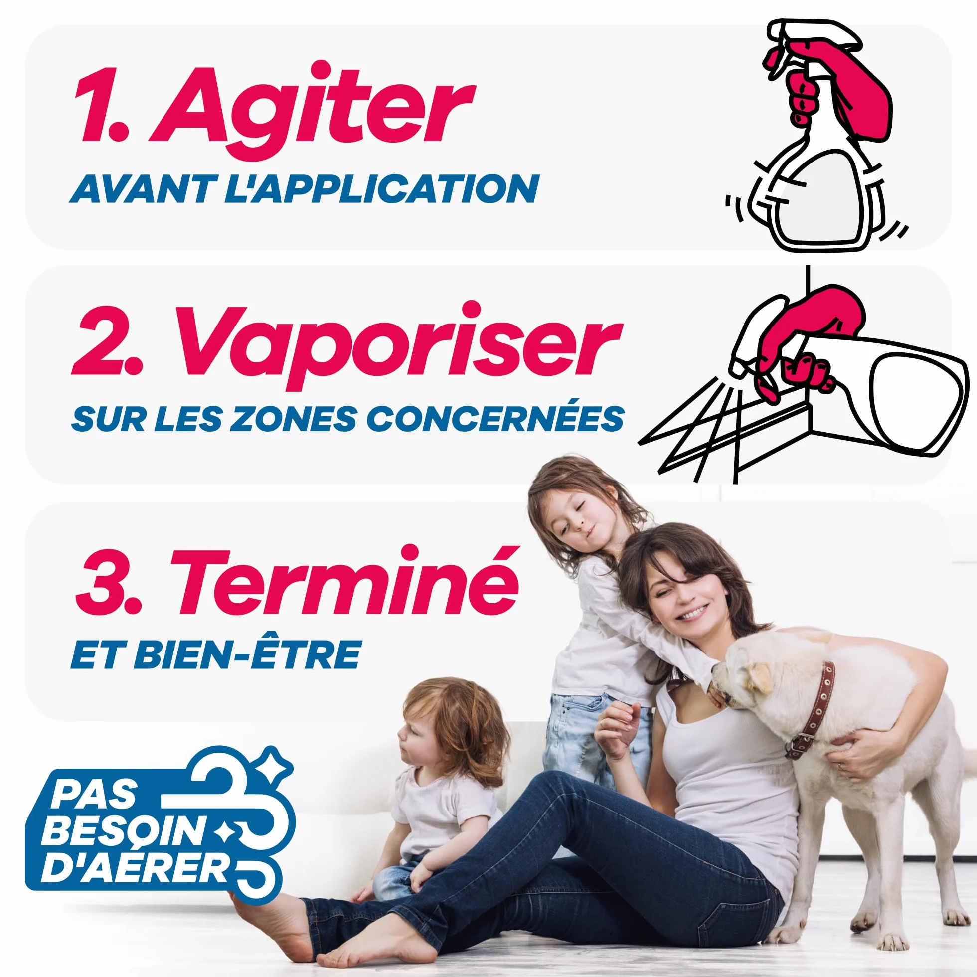 GEROBUG Spray Anti puces Maison 500 ML - Anti-puces pour Meubles, Textiles, Lits, Chiens