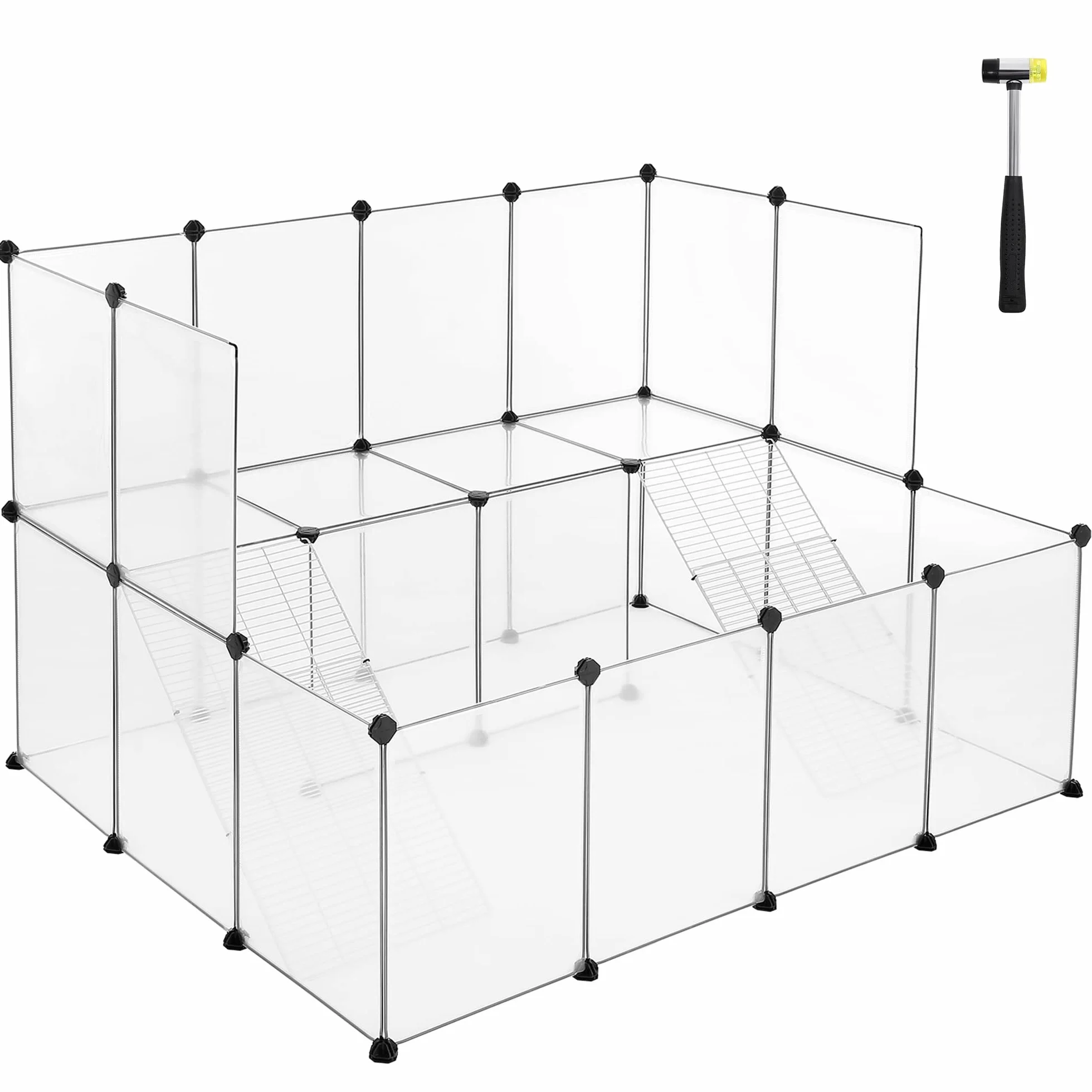 SONGMICS Enclos pour Petit Animal, clôture modulable, Blanc