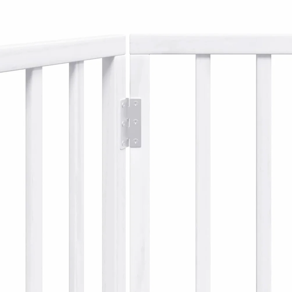 vidaXL Barrière pour chien pliable 3 panneaux Blanc 150 cm Bois de peuplier