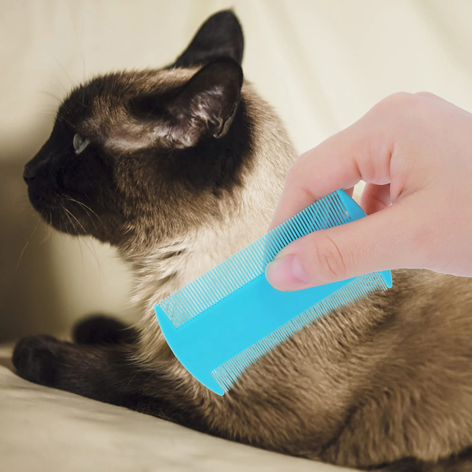 Molain Lot de 12 peignes anti-puces double face pour chien et chat