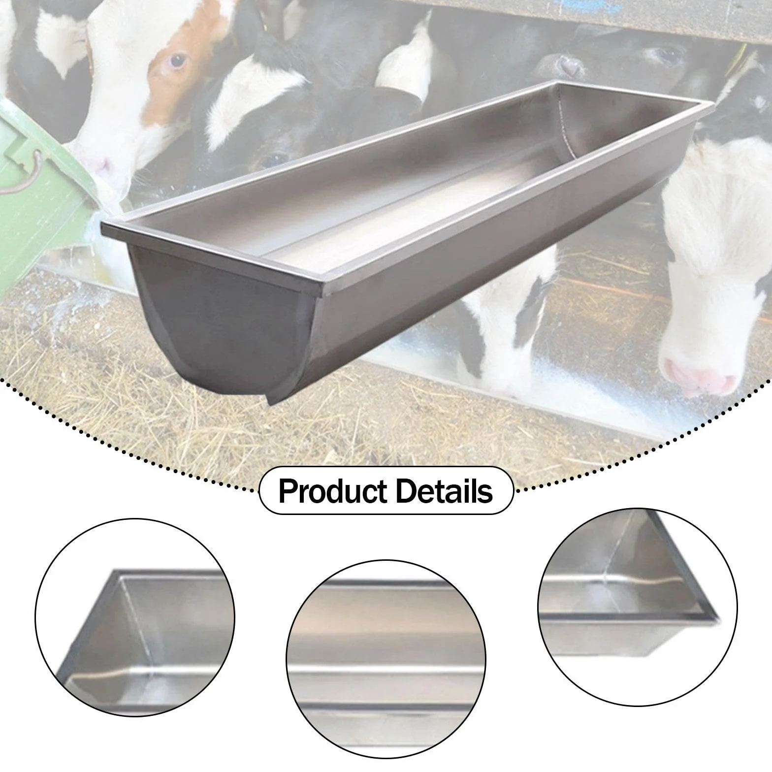 Mangeoire pour chèvres en Acier Inoxydable, Abreuvoir pour Moutons, Chevaux, Vaches
