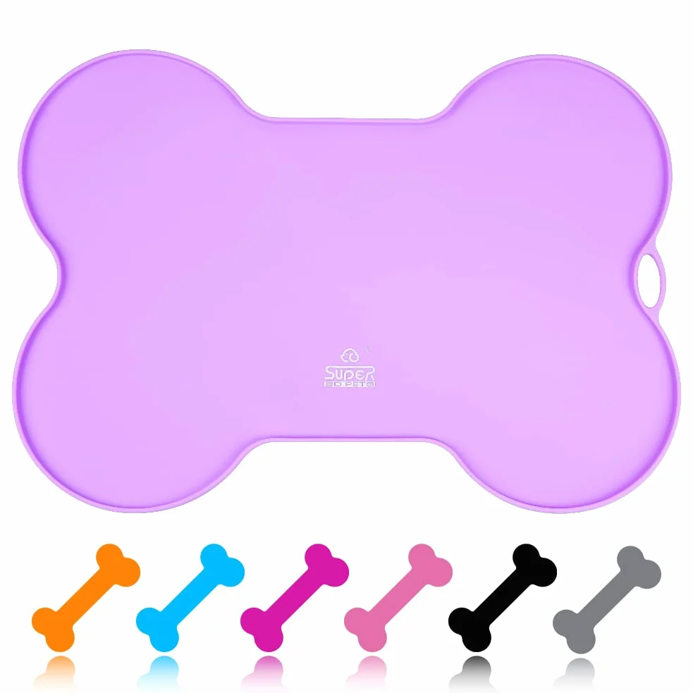 SuperDesign Tapis de Nourriture pour Chien Chat Animal de Compagnie en Silicone étanche, Tapis de Bol pour Animal de Compagnie antidérapant, Tapis de Nourriture pour Animal de Compagnie