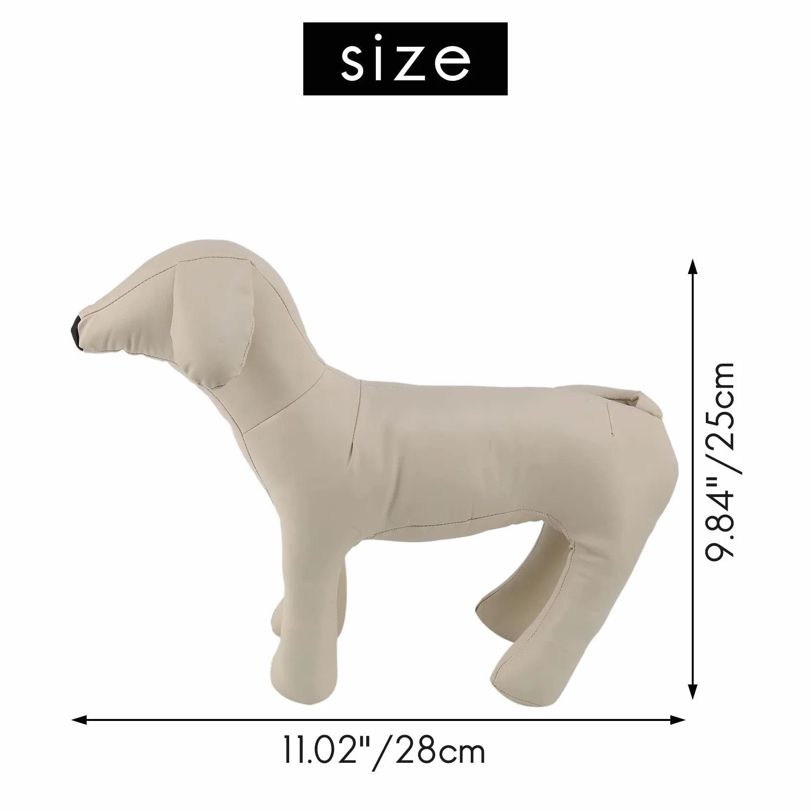 Mannequin Chien Cuir Position Debout Blanc