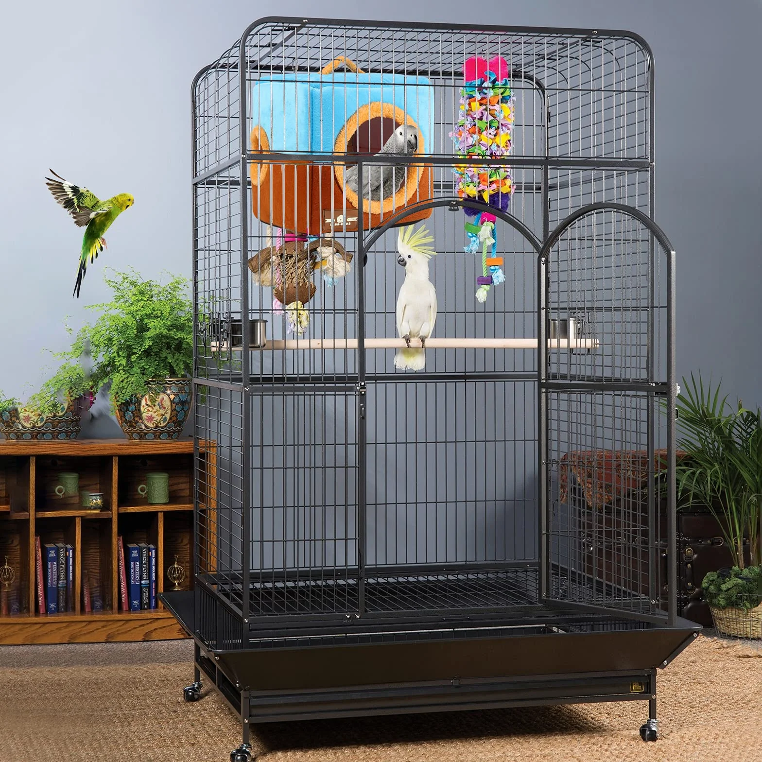 Nichoir pour Perroquet de Grande Taille – Grotte Suspendue pour Grands Oiseaux, Amazones, Gris Africains, Cacatoès