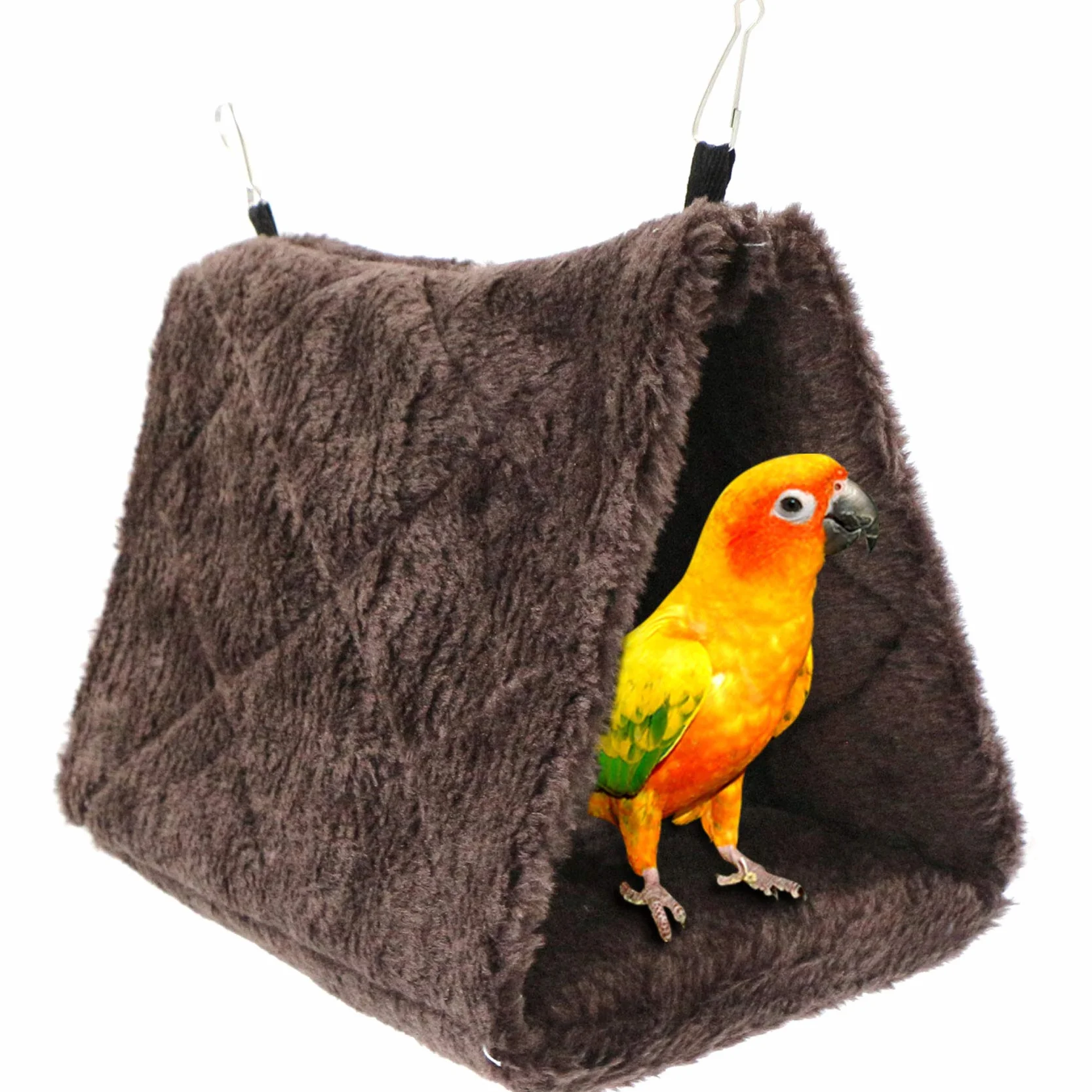 Hamac pour Oiseaux Pivoine Perroquet Nid Jouet Suspendu Cage en Peluche Tente Lit Chaud Ara Perruches Cacatoès Canaris