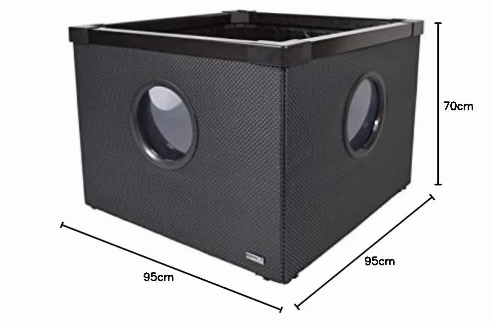 HOZELOCK Aquarium Moderne 500L Noir Installation Rapide Sans Outils Twist & Lock Hors-Sol 3 Fenêtres latérales