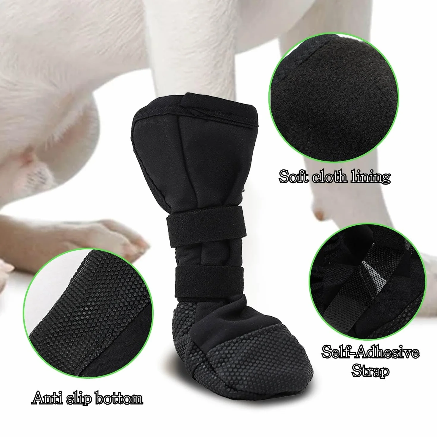 Chaussures Antidérapant pour Chiens en Silicone, 2PC Chaussettes de Protection, Bottes pour Chiens (M)