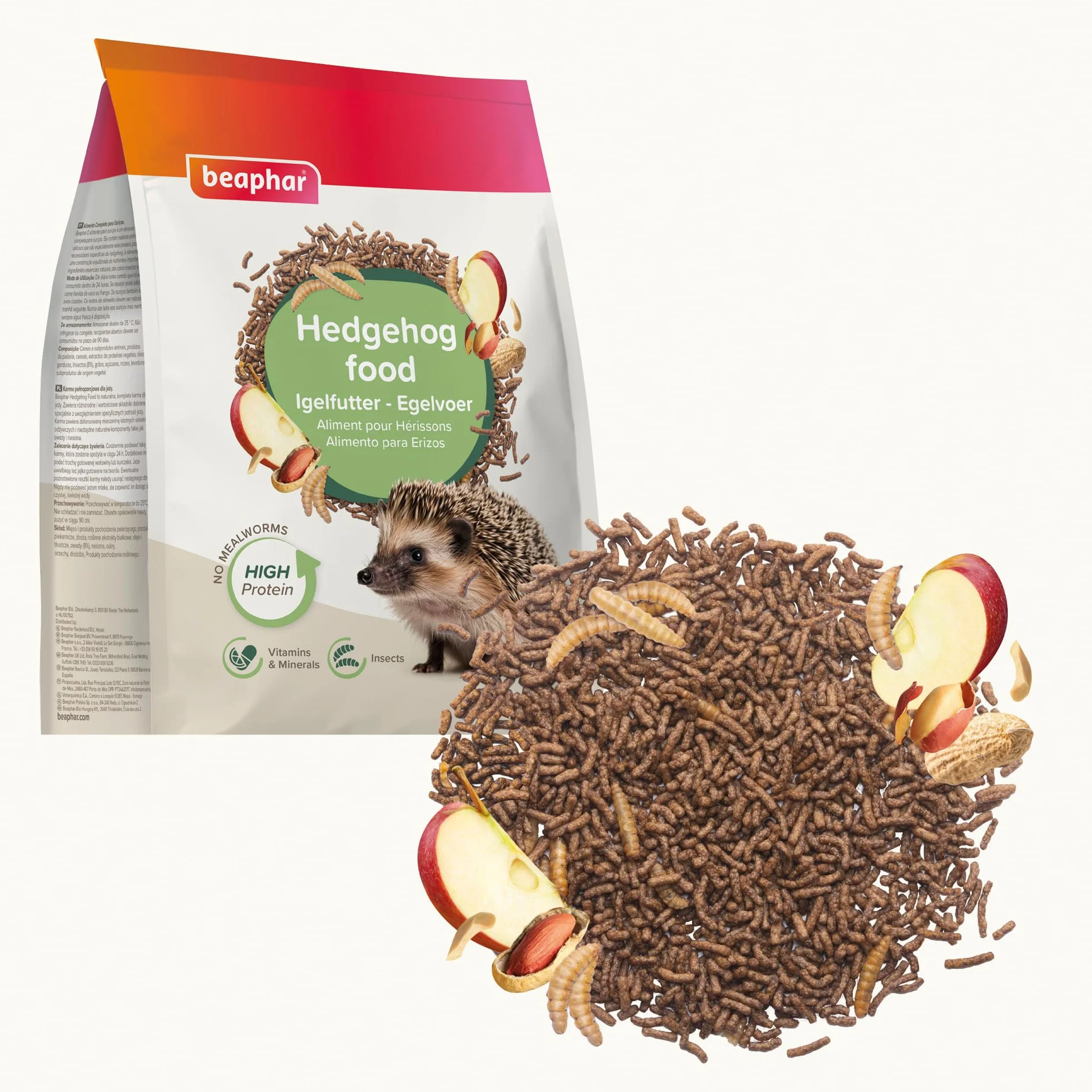 BEAPHAR Aliment pour Hérissons 1 kg Haute teneur en protéines Aux Insectes Mouche Soldat Noire
