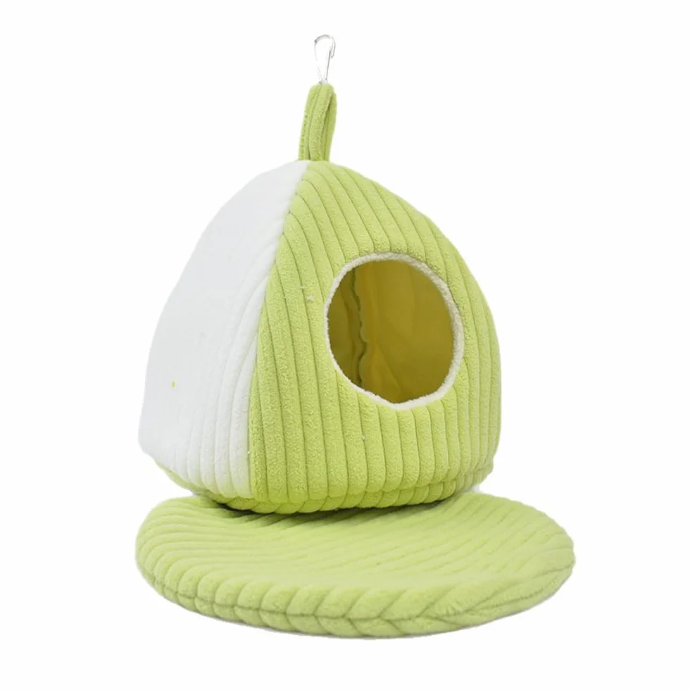 DONGKER Nid d'oiseau chaud pour perroquets avec tapis et anneau de suspension amovible