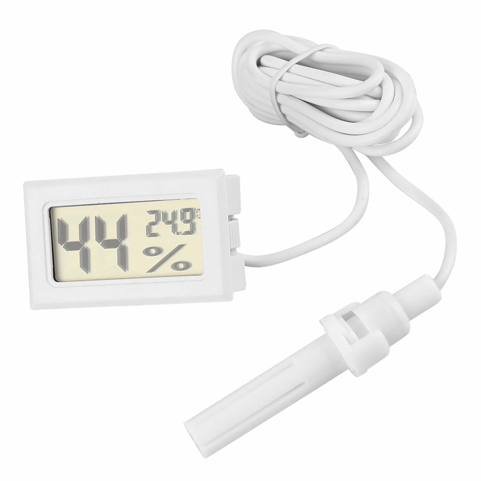 Mini Thermomètre Numérique Hygromètre avec Sonde Externe, Moniteur LCD Numérique Intérieur Extérieur Température Humidité Mètre Jauge pour Reptiles Terrarium Animal de Compagnie