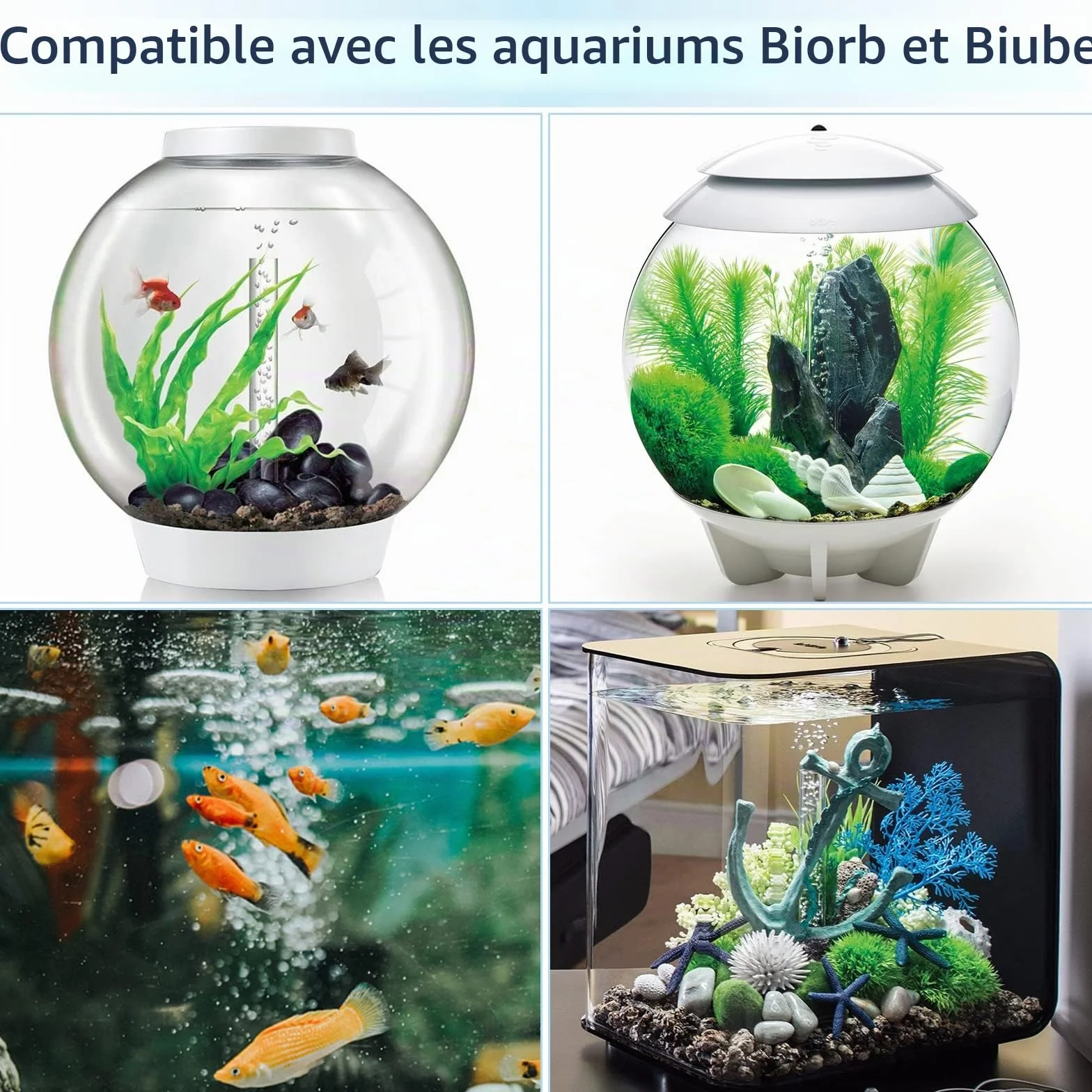 Pawfly Cylindres de Pierre à air pour Aquarium, 5 Pièces Mini Bubbler Blanc de Remplacement pour Tube spécifique Classic Flow Halo et Life Fish Tanks Diffuseur de Bulles pour Nano Air Pumps