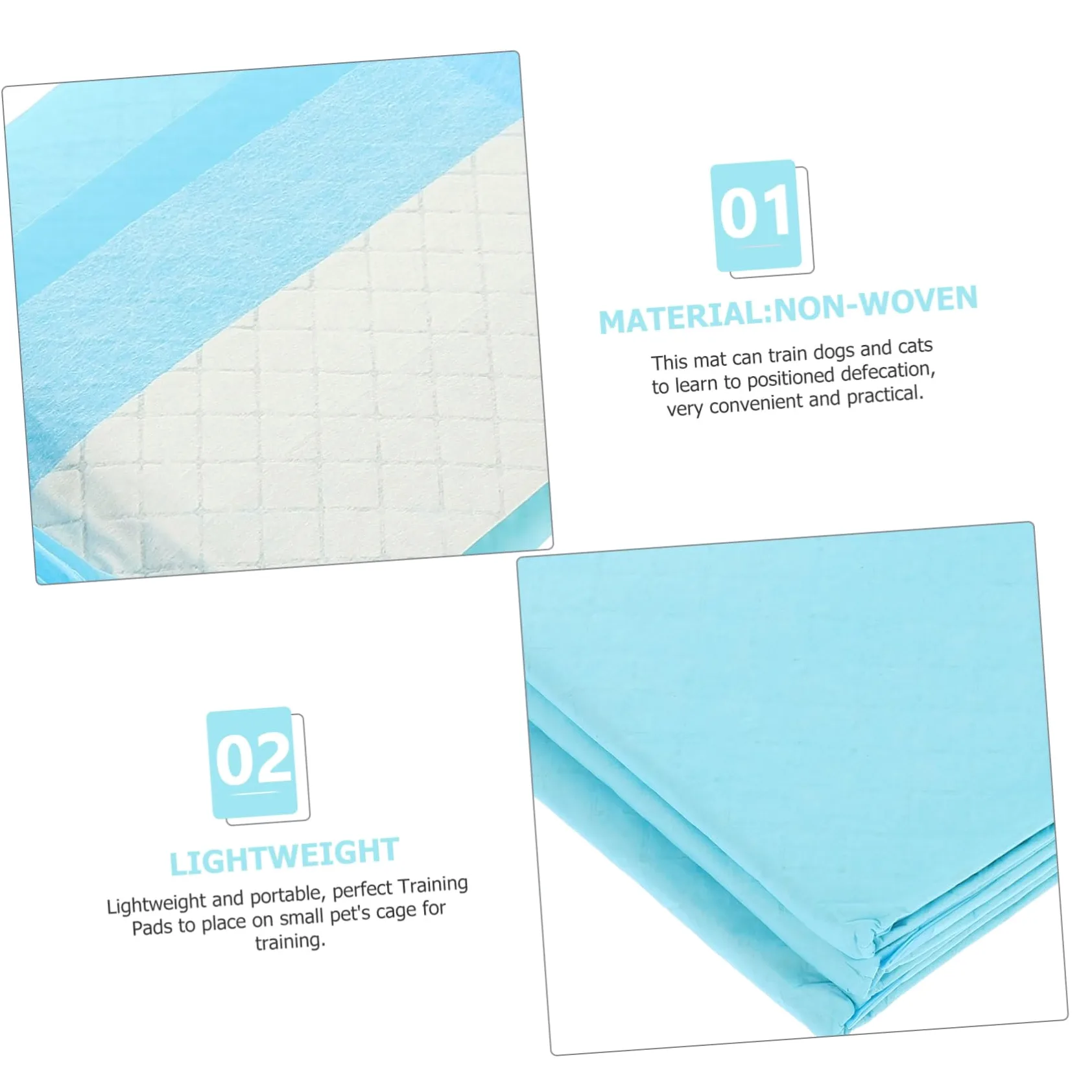Abaodam Tapis de Propreté pour Chiens Tapis Absorbants pour Chiens de Petite Taille Sèche Rapide Utilisation Multi-Chiens Non-tissé 50 Pièces Éducation des Chiots pour Petits Animaux