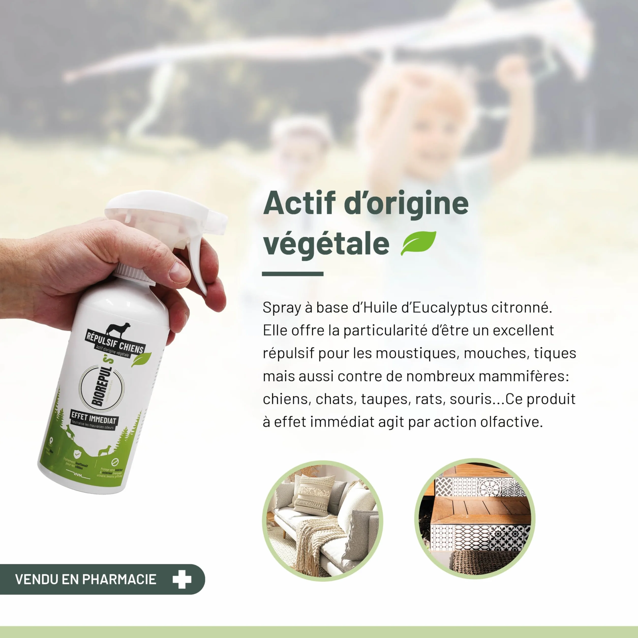 BIOREPUL S' Spray Répulsif pour Chien Anti marquage urinaire 450ml